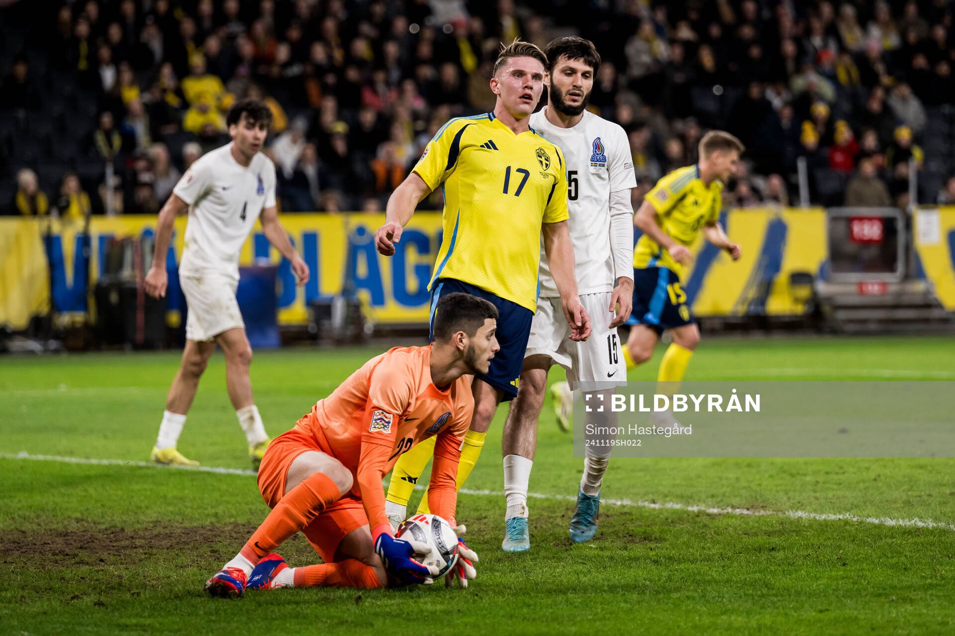Viktor Gyökeres of Sweden looks dejected