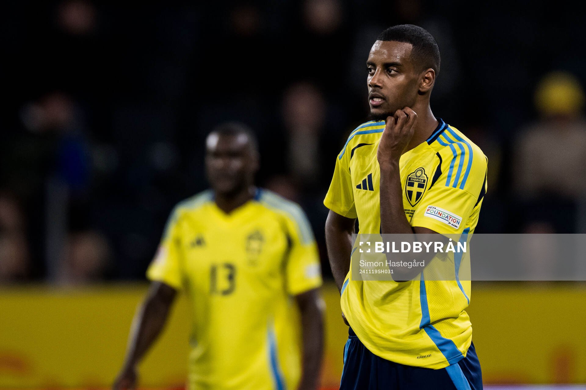 Alexander Isak of Sweden looks dejected