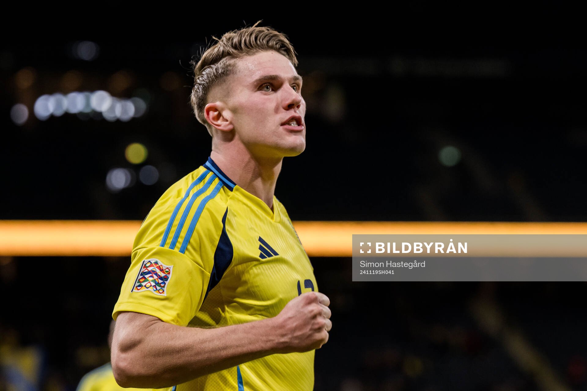 Viktor Gyökeres of Sweden celebrates