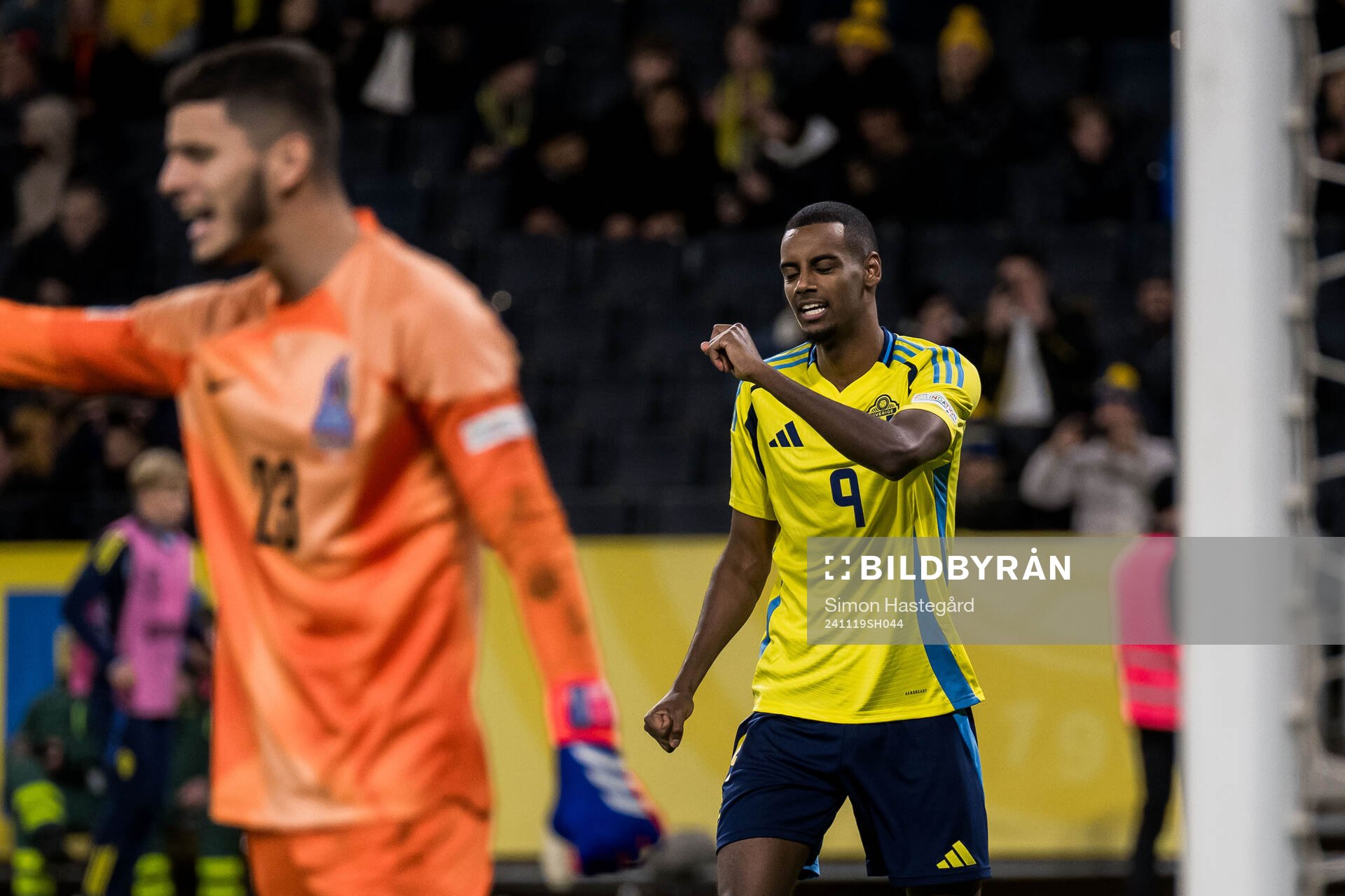 Alexander Isak of Sweden looks dejected