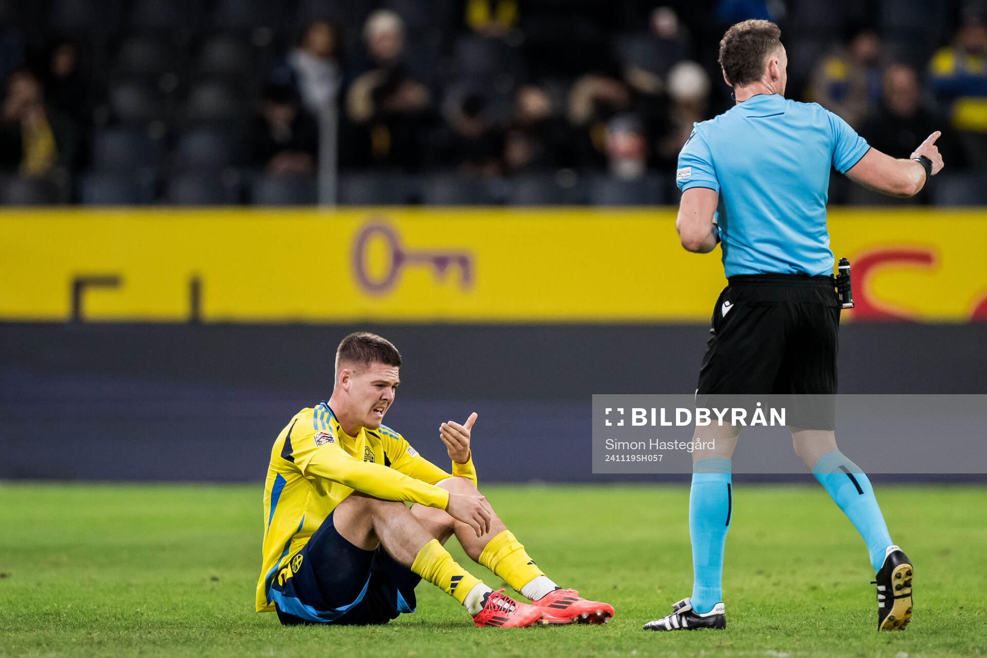 Emil Holm of Sweden in pain
