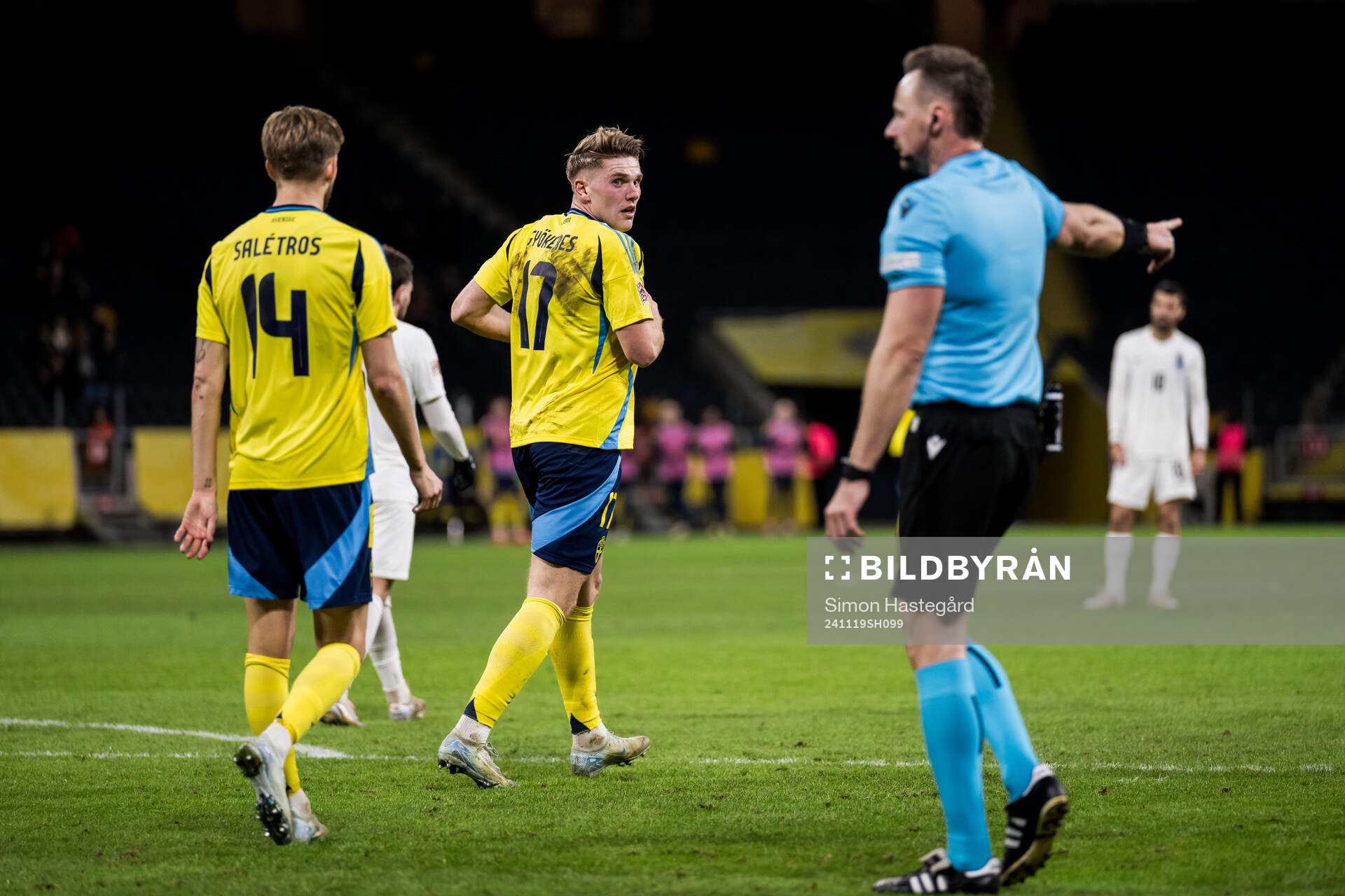 Viktor Gyökeres of Sweden celebrates the 3-0 goal