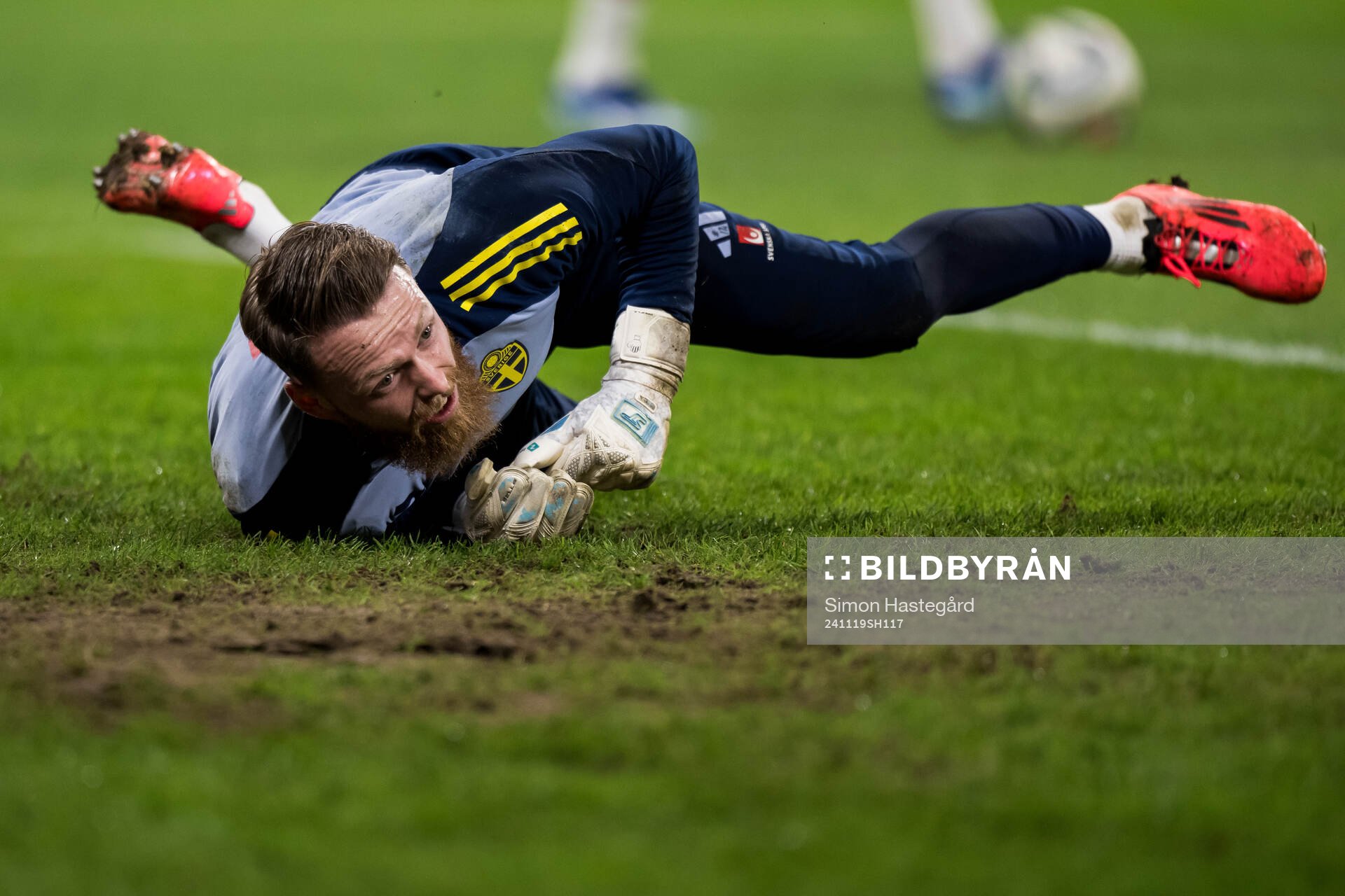 Goalkeeper Viktor Johansson of Sweden