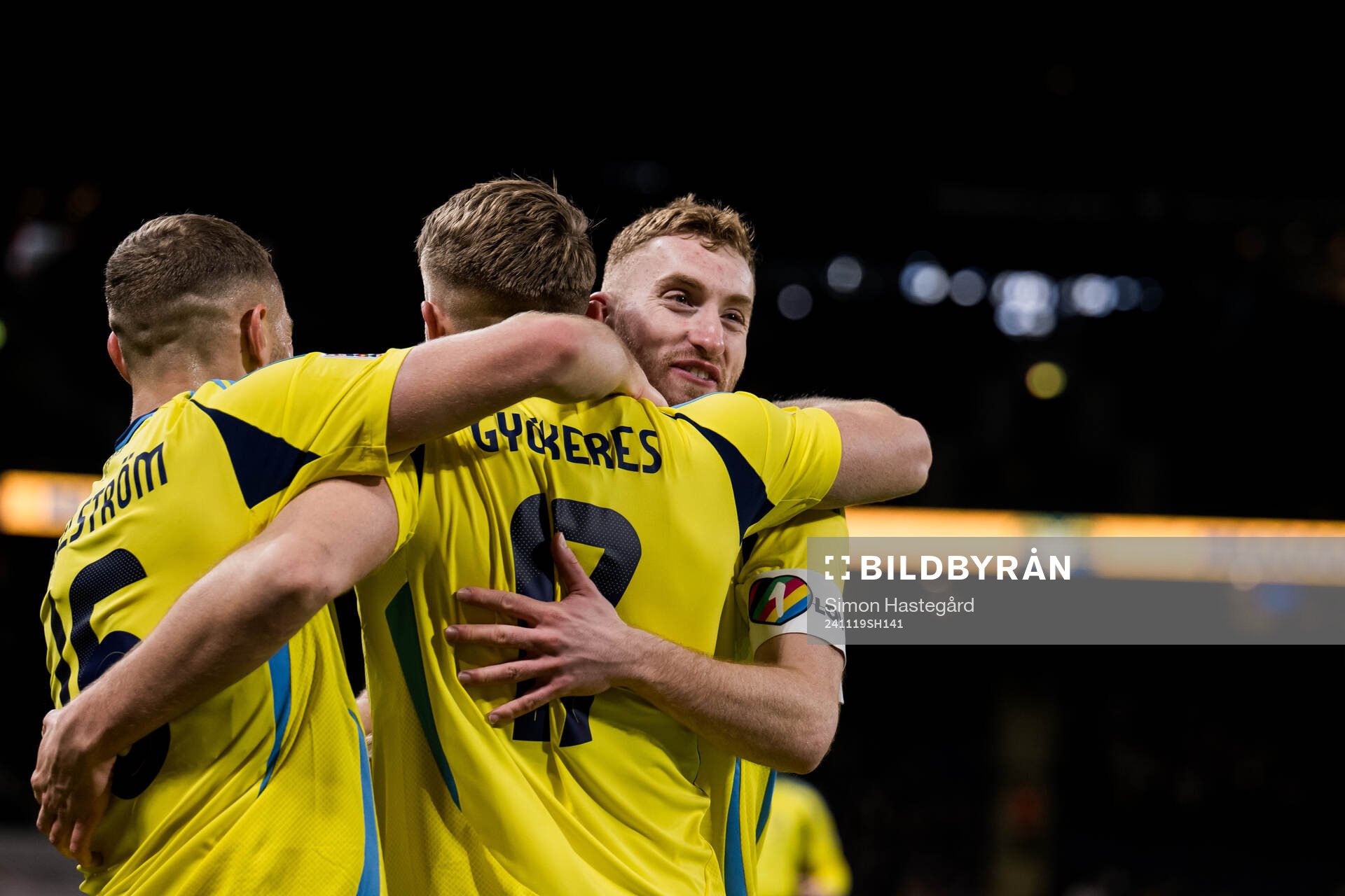 Jesper Karlström, Viktor Gyökeres and Dejan Kulusevski of