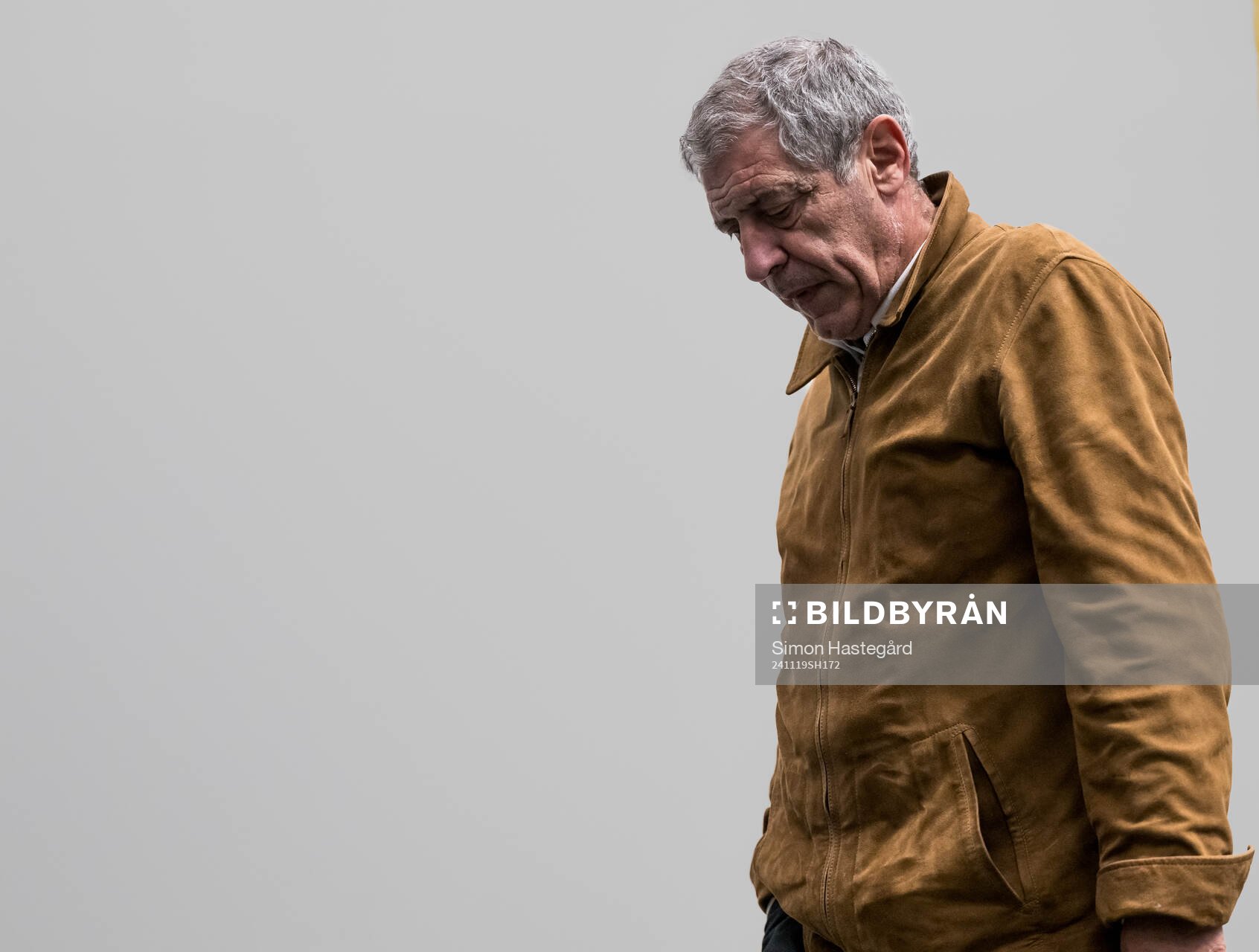 Head coach Giovanni de Biasi of Azerbaijan during a press conference after the Nations League football match between Sweden and Azerbaijan on November 19, 2024 in Stockholm.