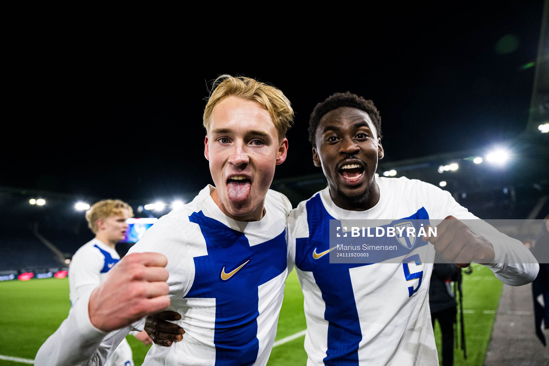 Liam Möller and Tony Miettinen of Finland celebrates
