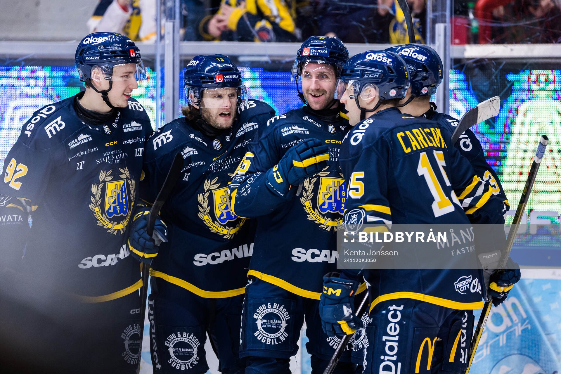 Södertäljes Sebastian Dyk (m), Albert Wikman, Nicolai
