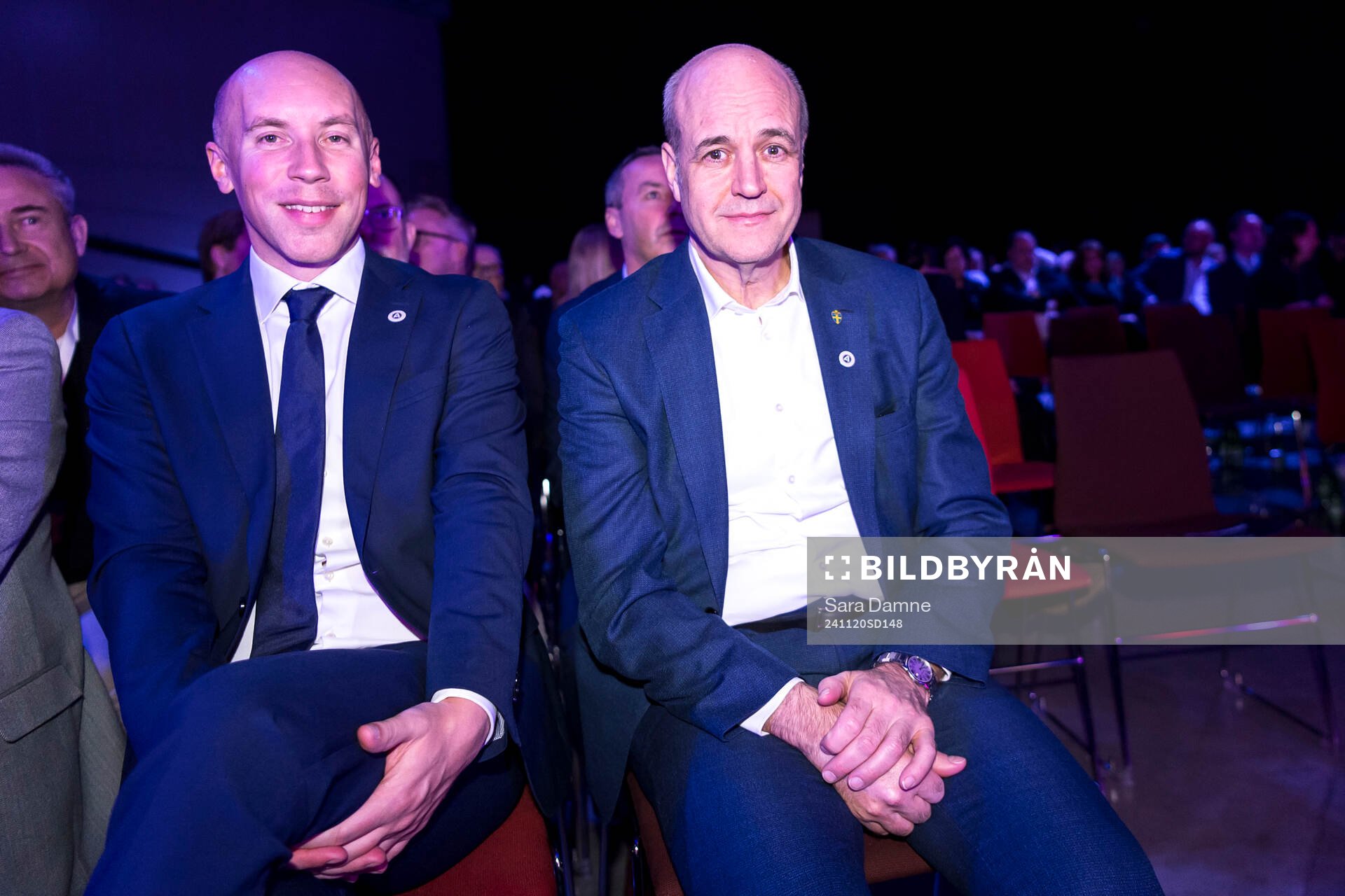 Simon Åström, ordförande SEF, och Fredrik Reinfeldt,