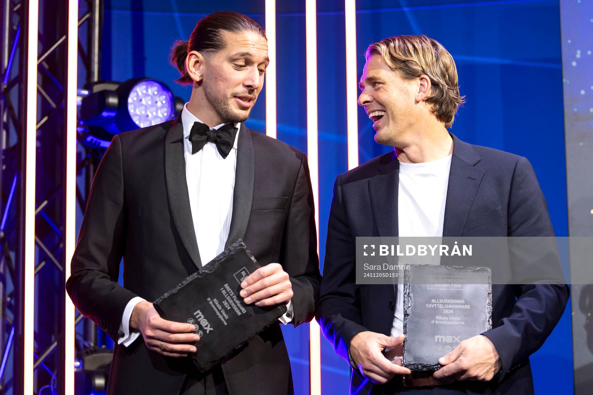 Nikola Vasic, årets forward och Fredrik Holmberg, årets