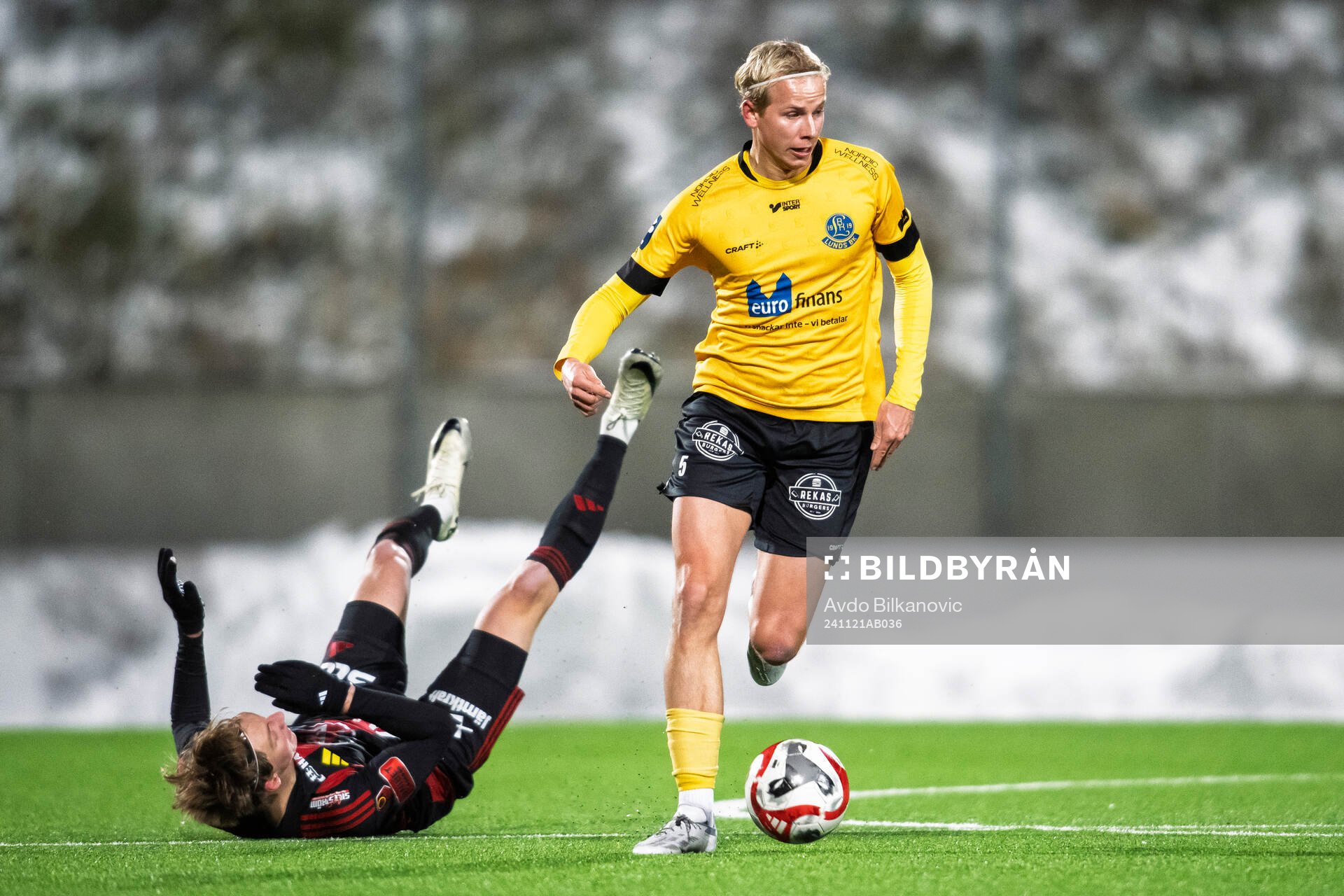 Lunds BKs Jakob Andersson under kvalet till Superettan mellan Lunds BK och Östersund den 21 november 2024 i Lund. 
