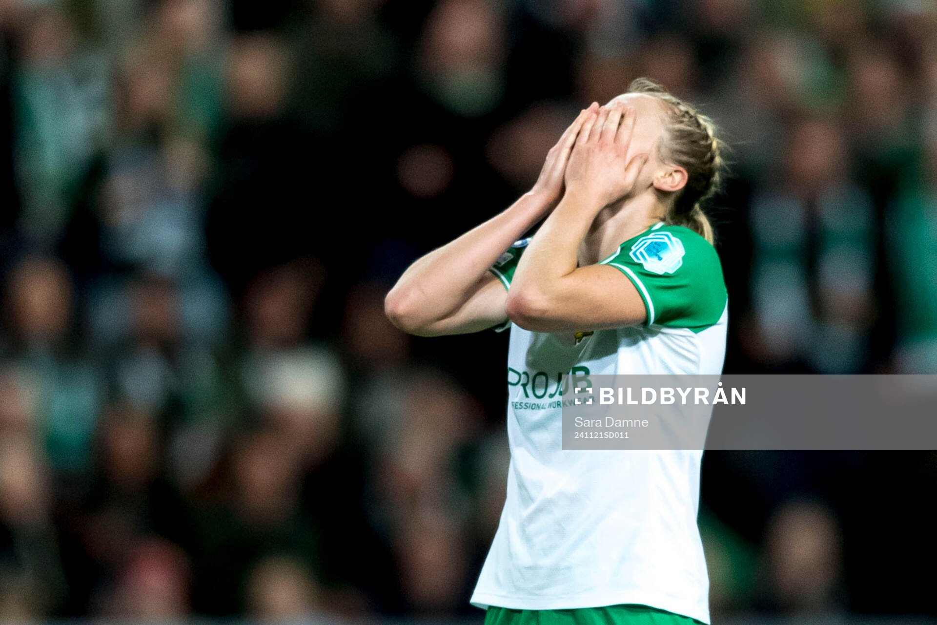 Julie Blakstad of Hammarby looks dejected