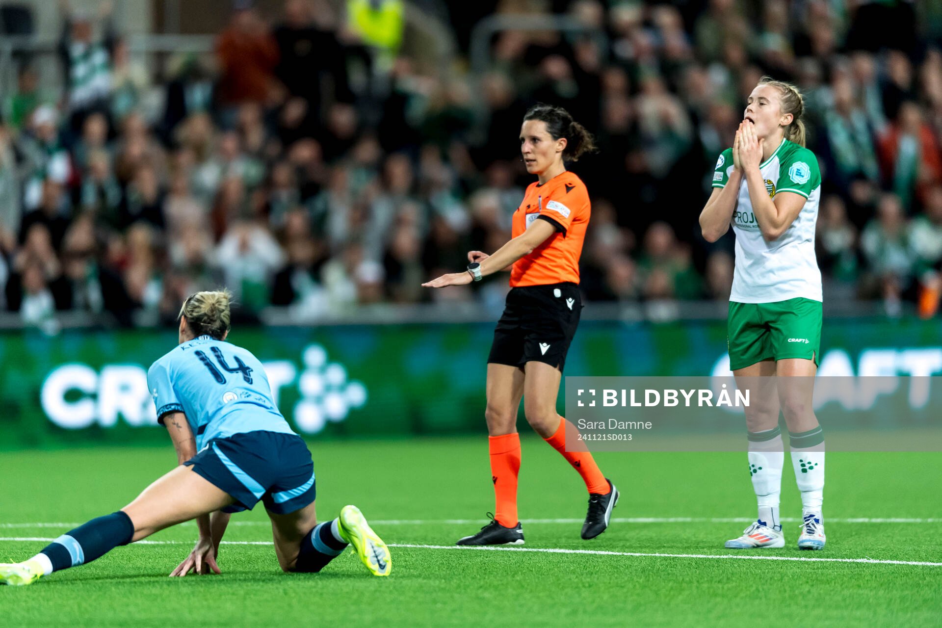 Julie Blakstad of Hammarby looks dejected