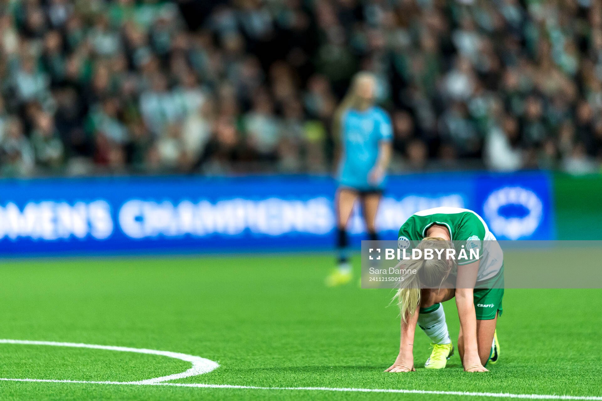 Cathinka Tandberg of Hammarby looks dejected