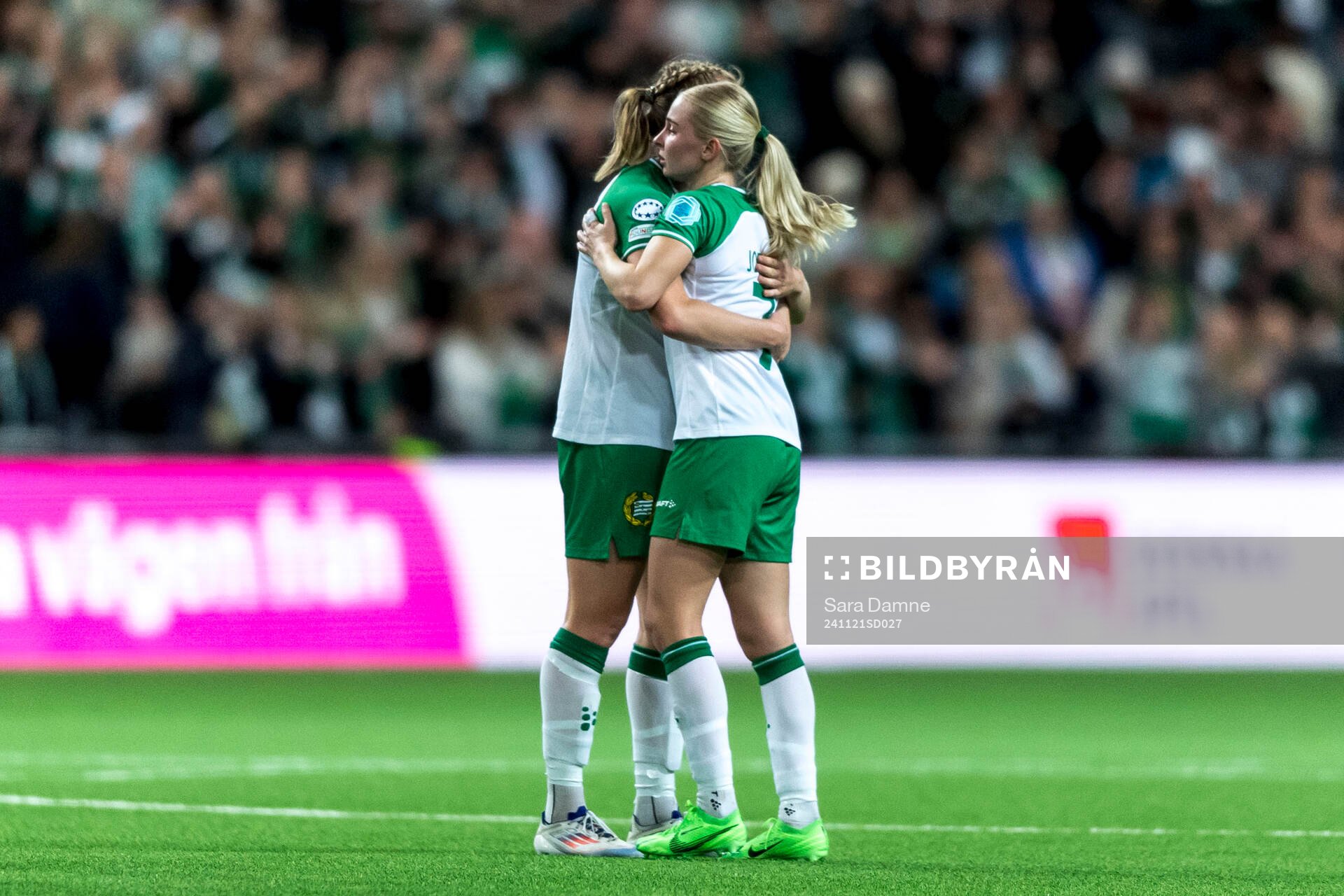 Julie Blakstad of Hammarby and Emilie Joramo of Hammarby