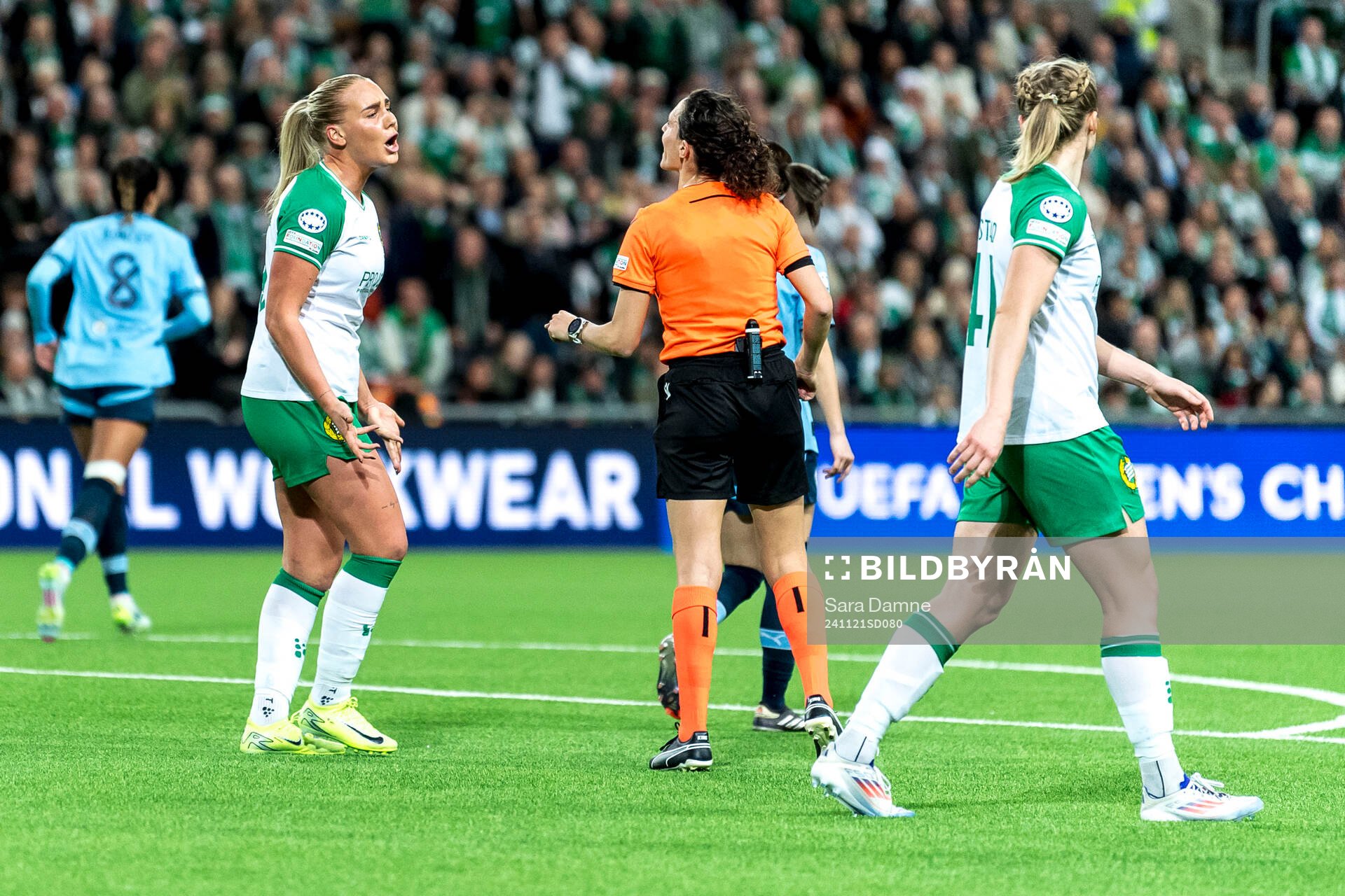 Cathinka Tandberg of Hammarby reacts