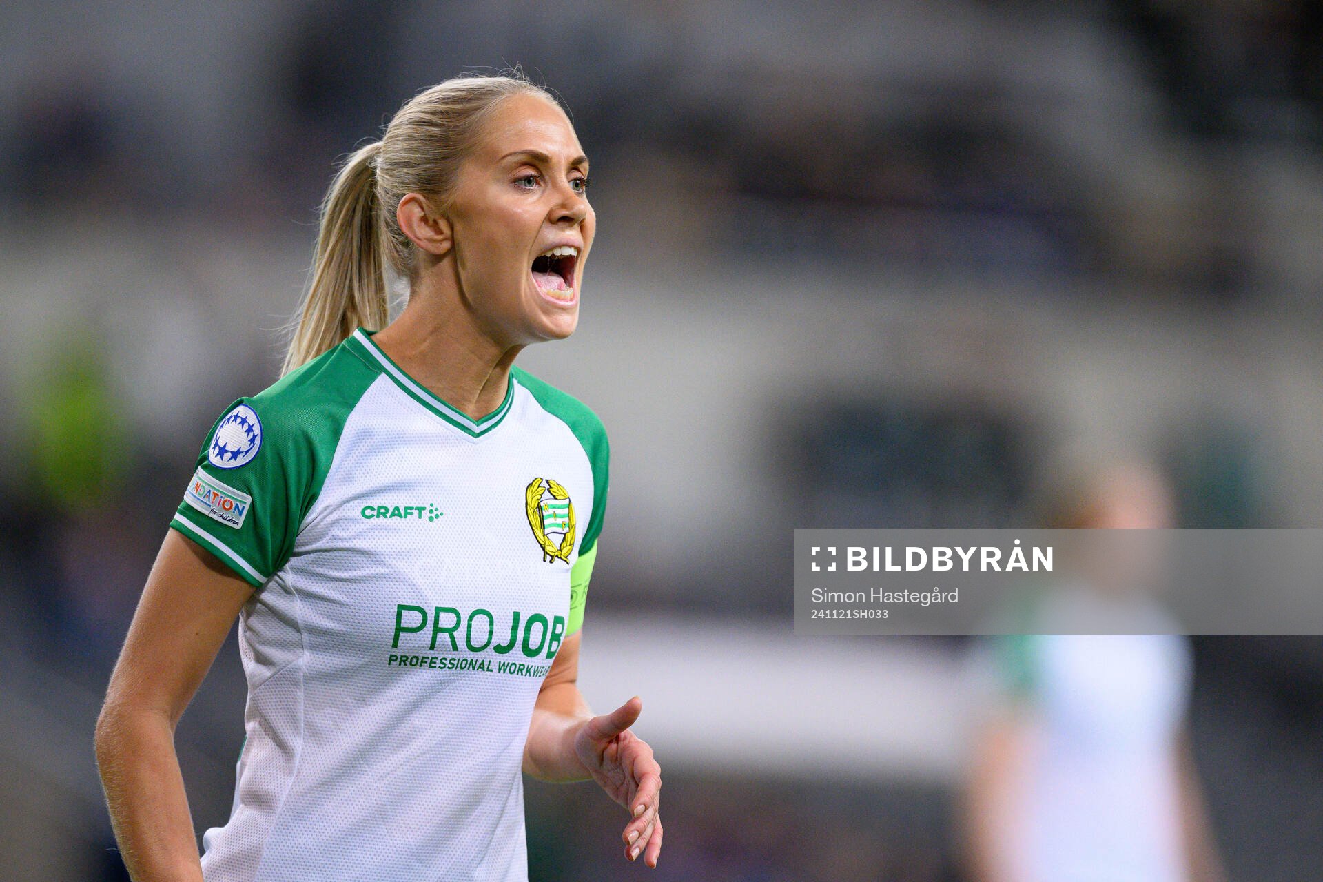 Alice Carlsson of Hammarby reacts
