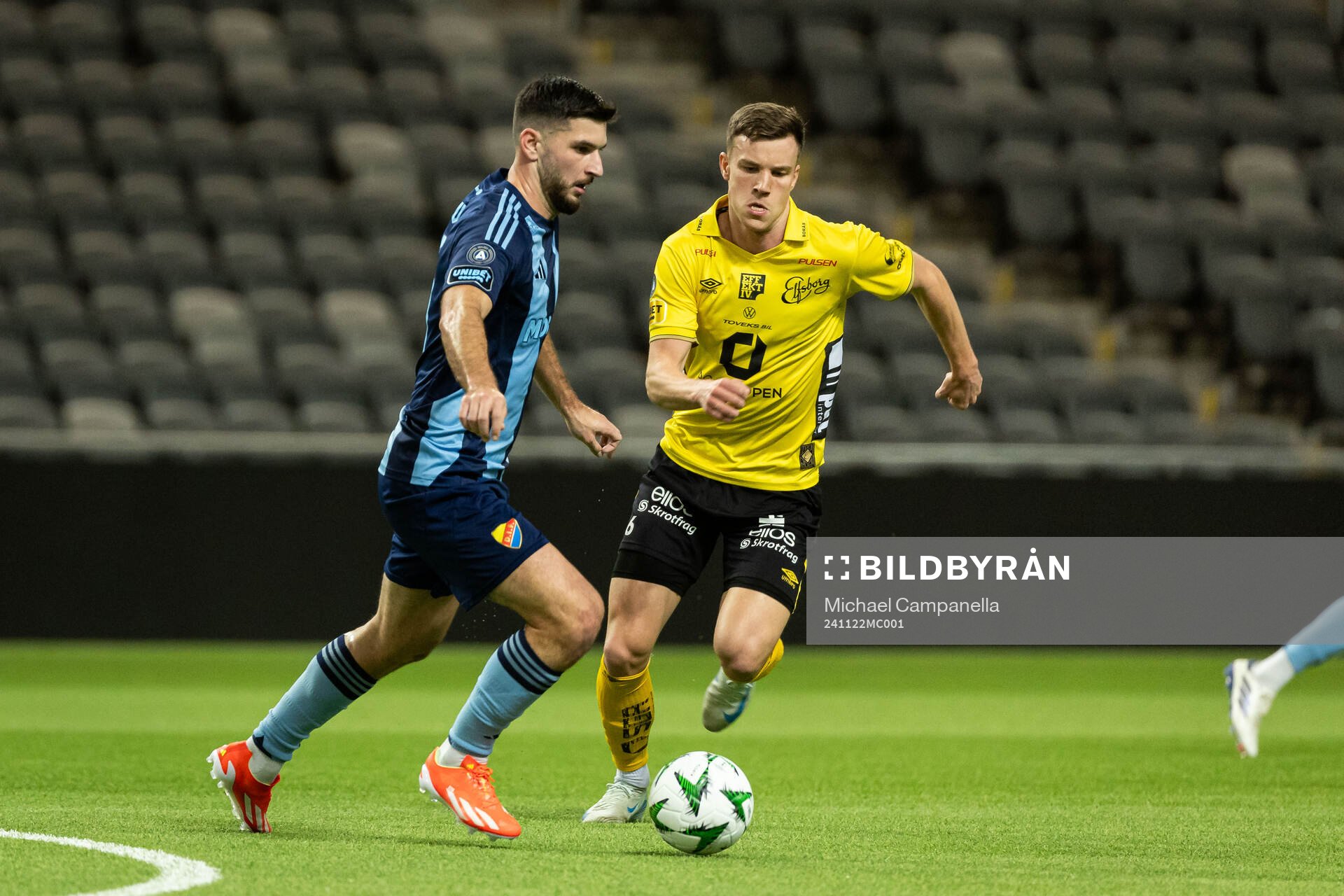Djurgårdens Besard Sabovic och Elfsborgs Andri Fannar