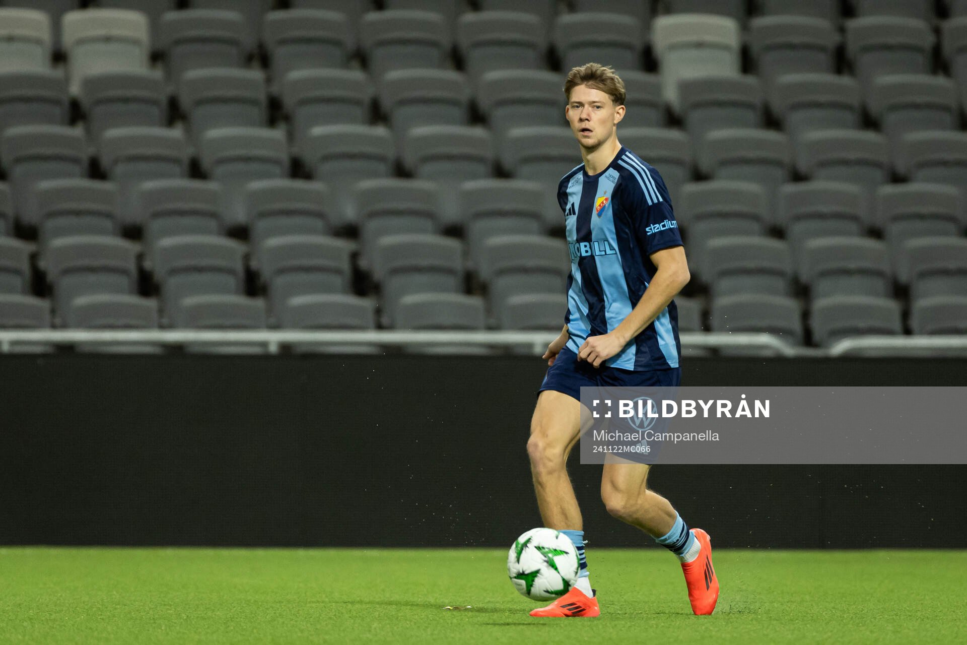 Djurgårdens Patric Åslund under en träningsmatch mellan Djurgården och Elfsborg den 22 november 2024 i Stockholm. 