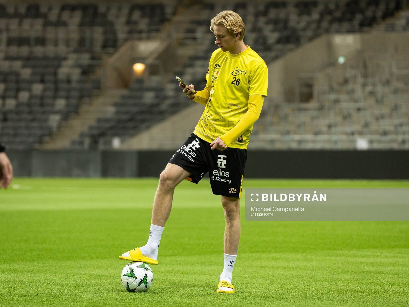 Elfsborgs Ludvig Richtnér innan en träningsmatch mellan