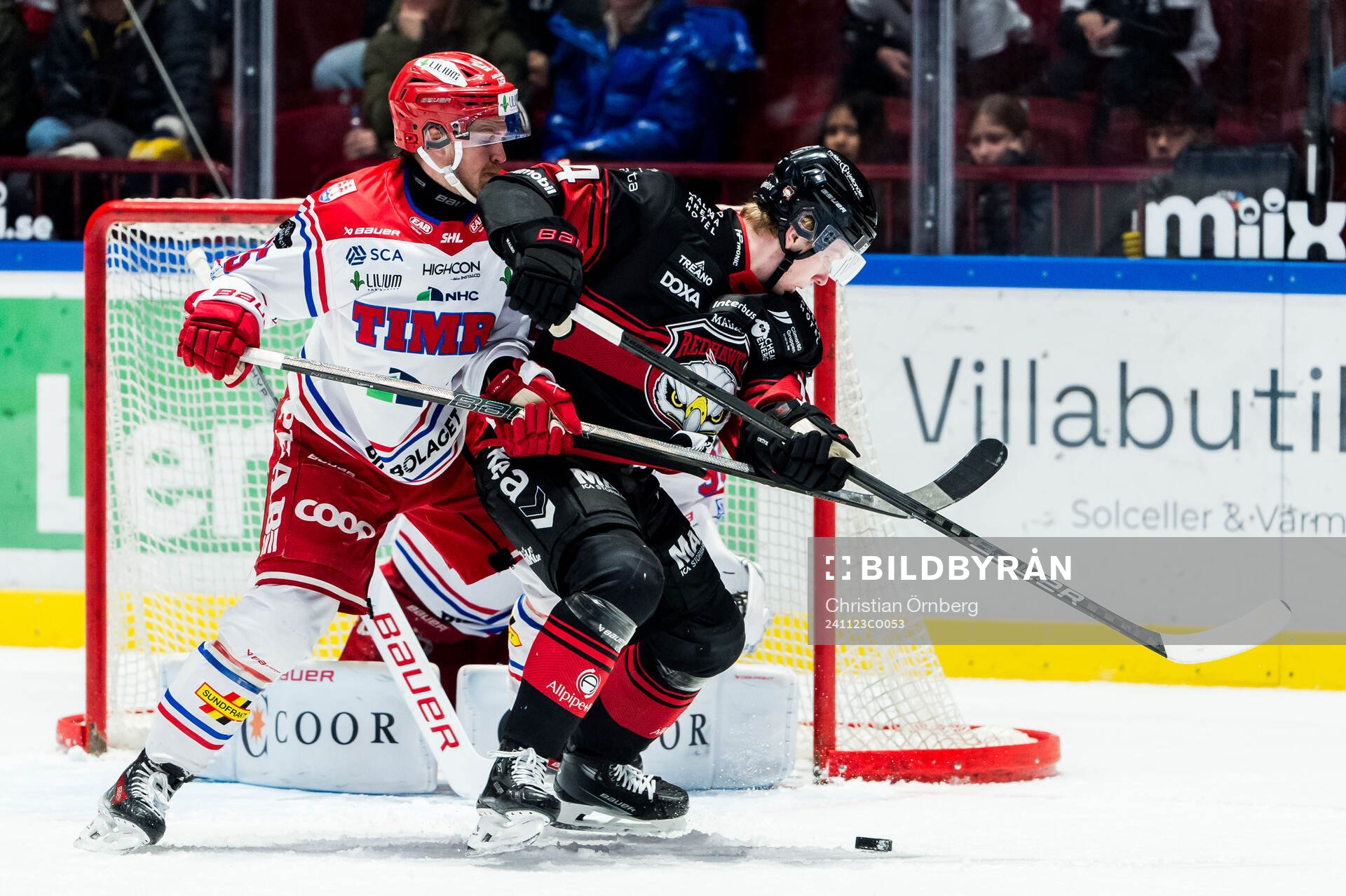 Timrås Linus Nässén och Malmö Redhawks Otto Stenberg