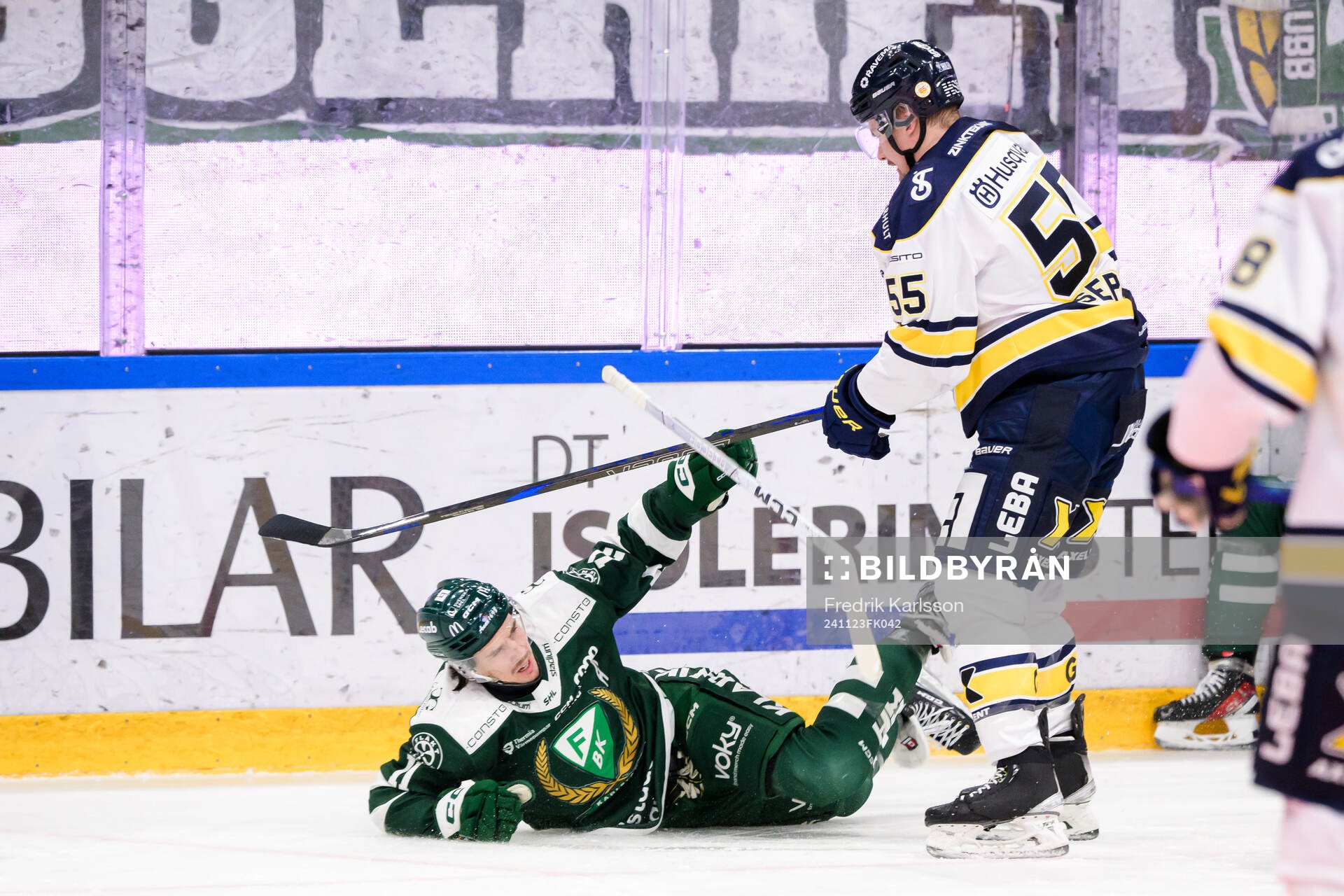 Färjestads Joakim Nygård och HV71s Mikael Seppälä