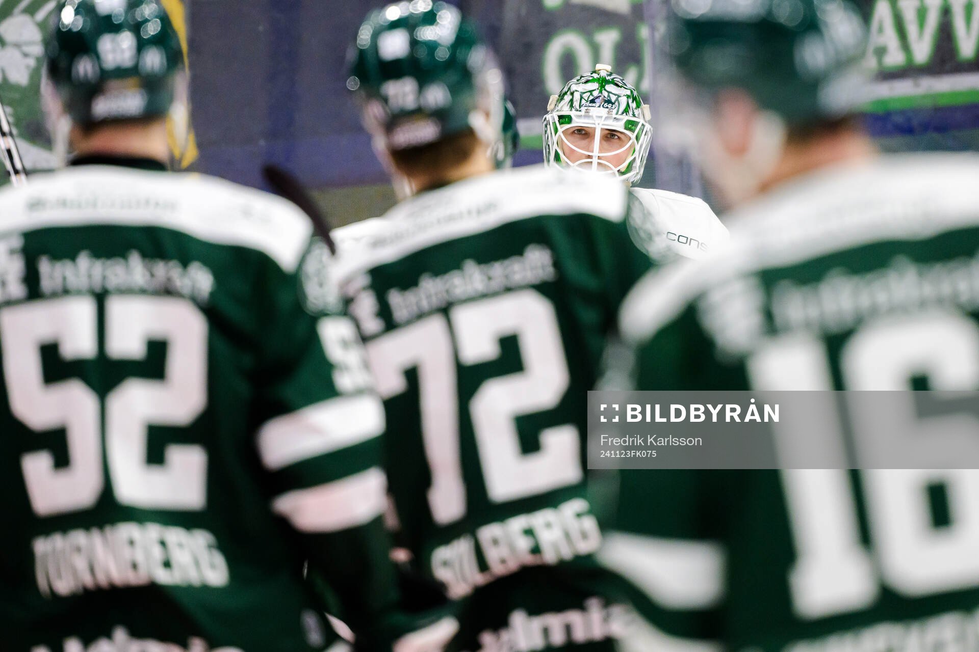 Färjestads målvakt Maxime Lagacé jublar