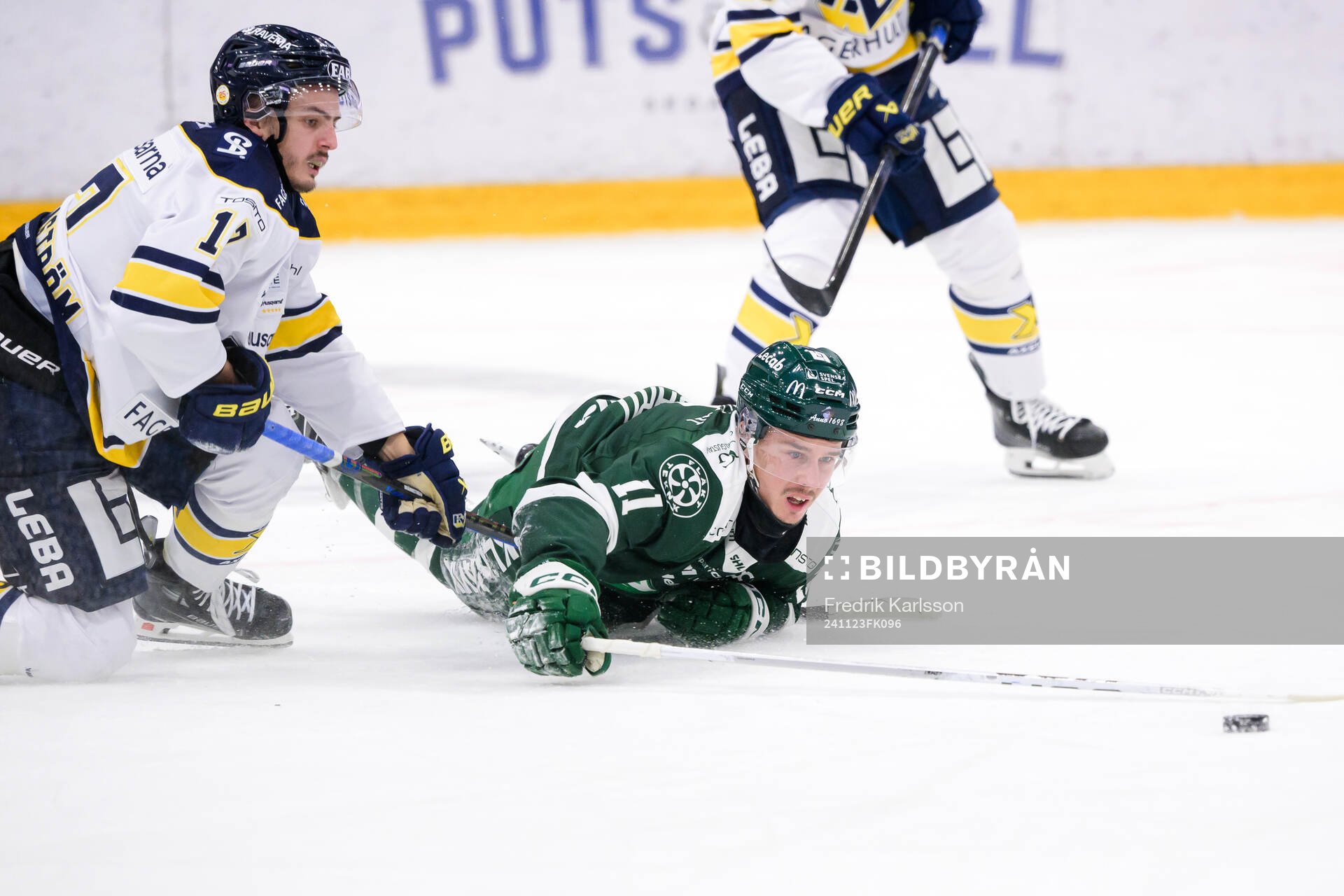 HV71s Isac Brännström och Färjestads Joakim Nygård