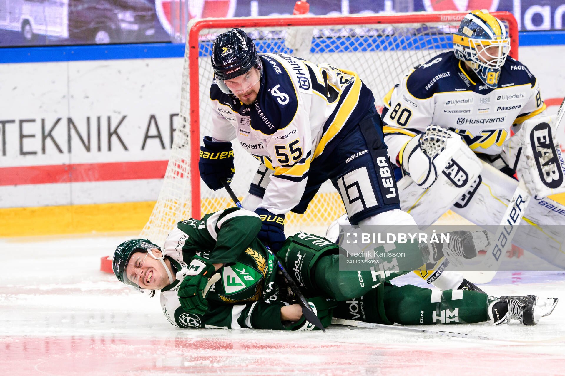 Färjestads Joakim Nygård och HV71s Mikael Seppälä