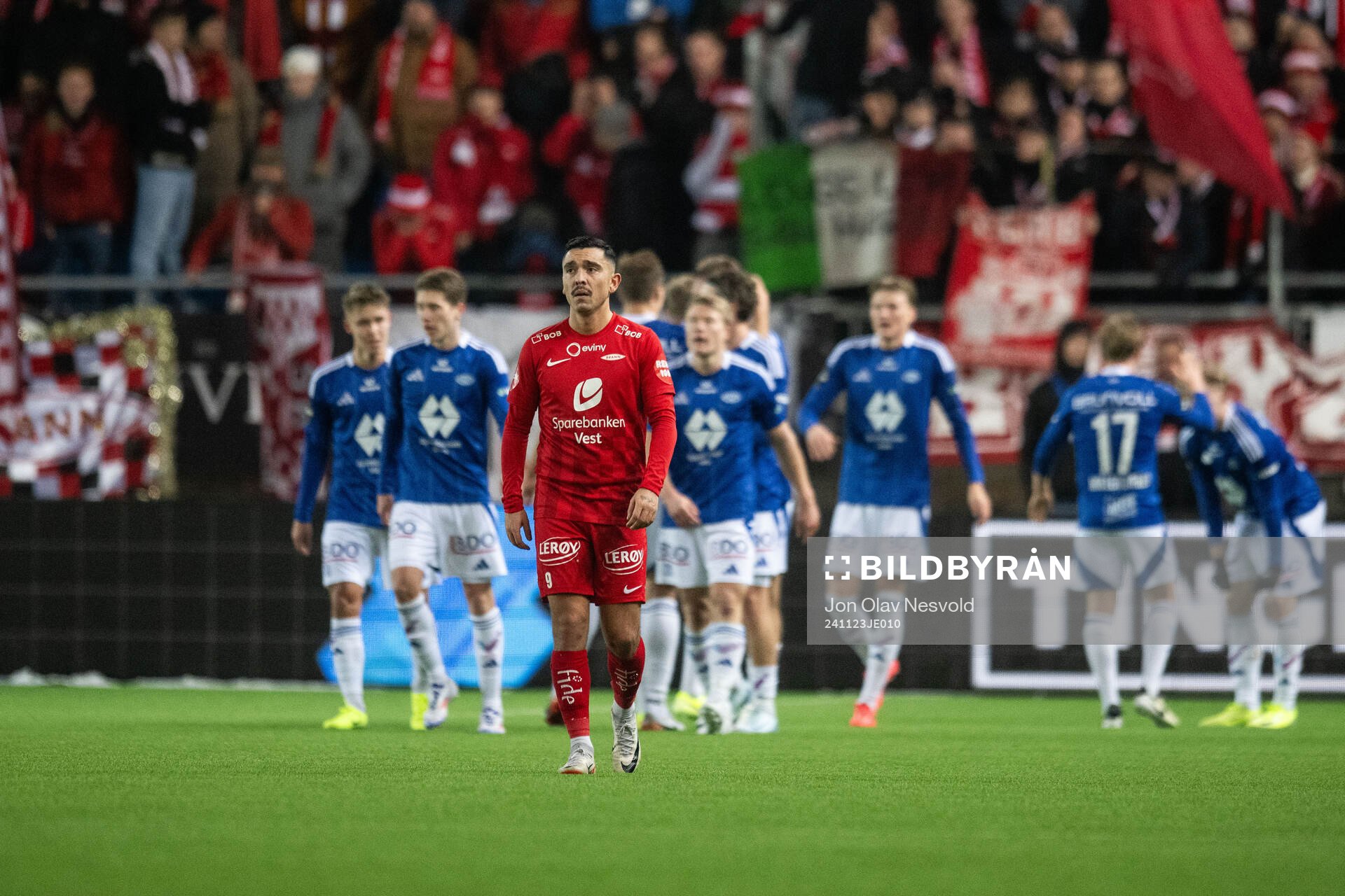 Niklas Castro of Brann looks dejected