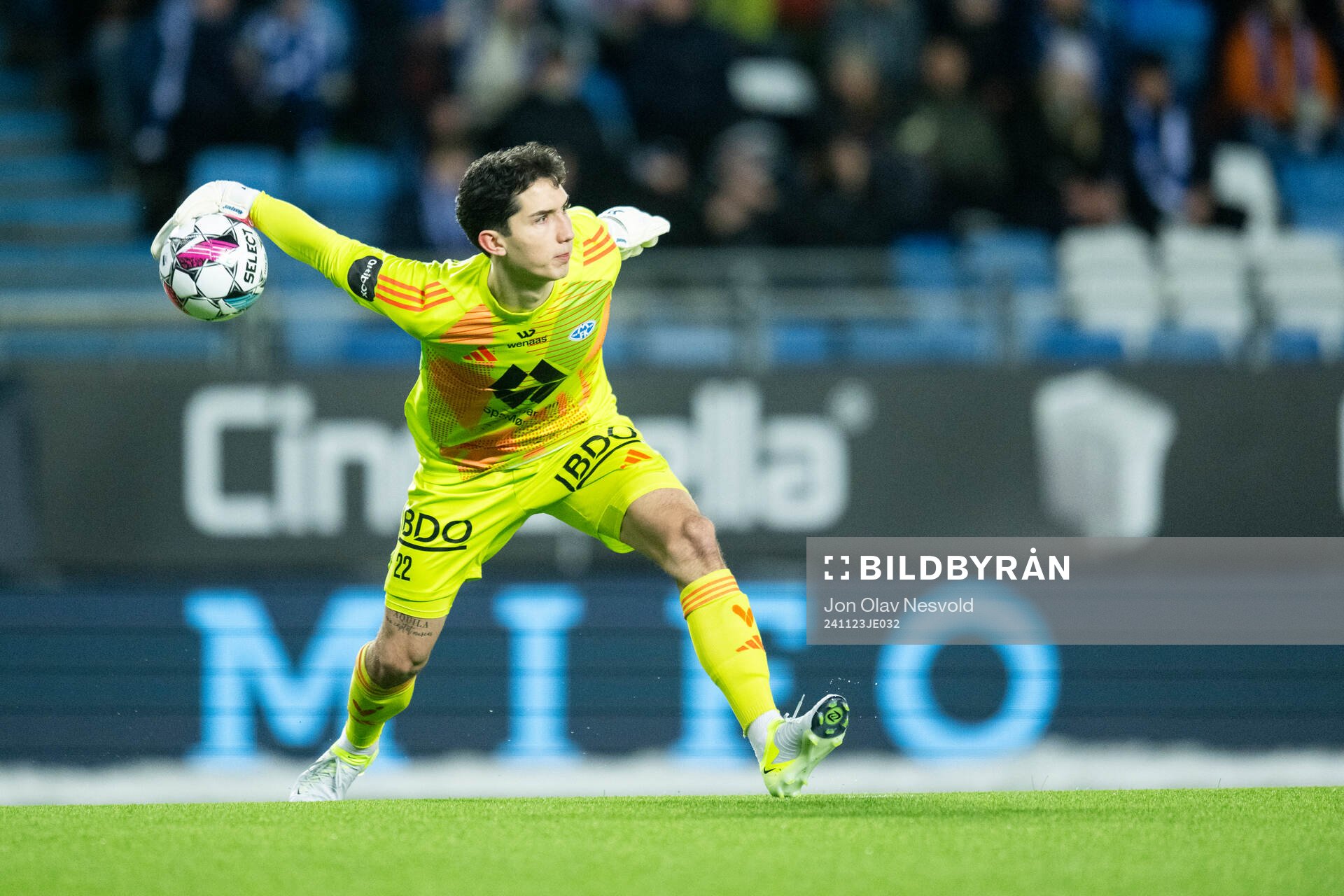 Goalkeeper Albert Posiadala of Molde during the Eliteserien match between Molde and Brann on November 23, 2024 in Molde. 