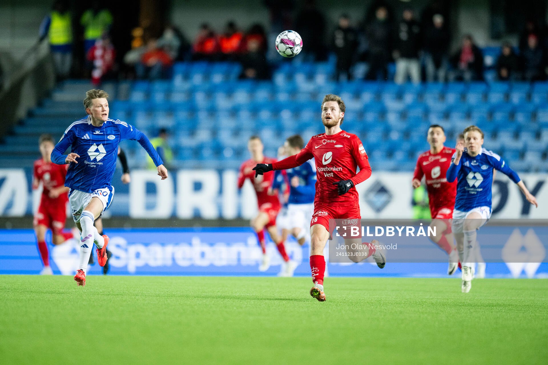 Halldor Stenevik of Molde and Ole Didrik Blomberg of Brann