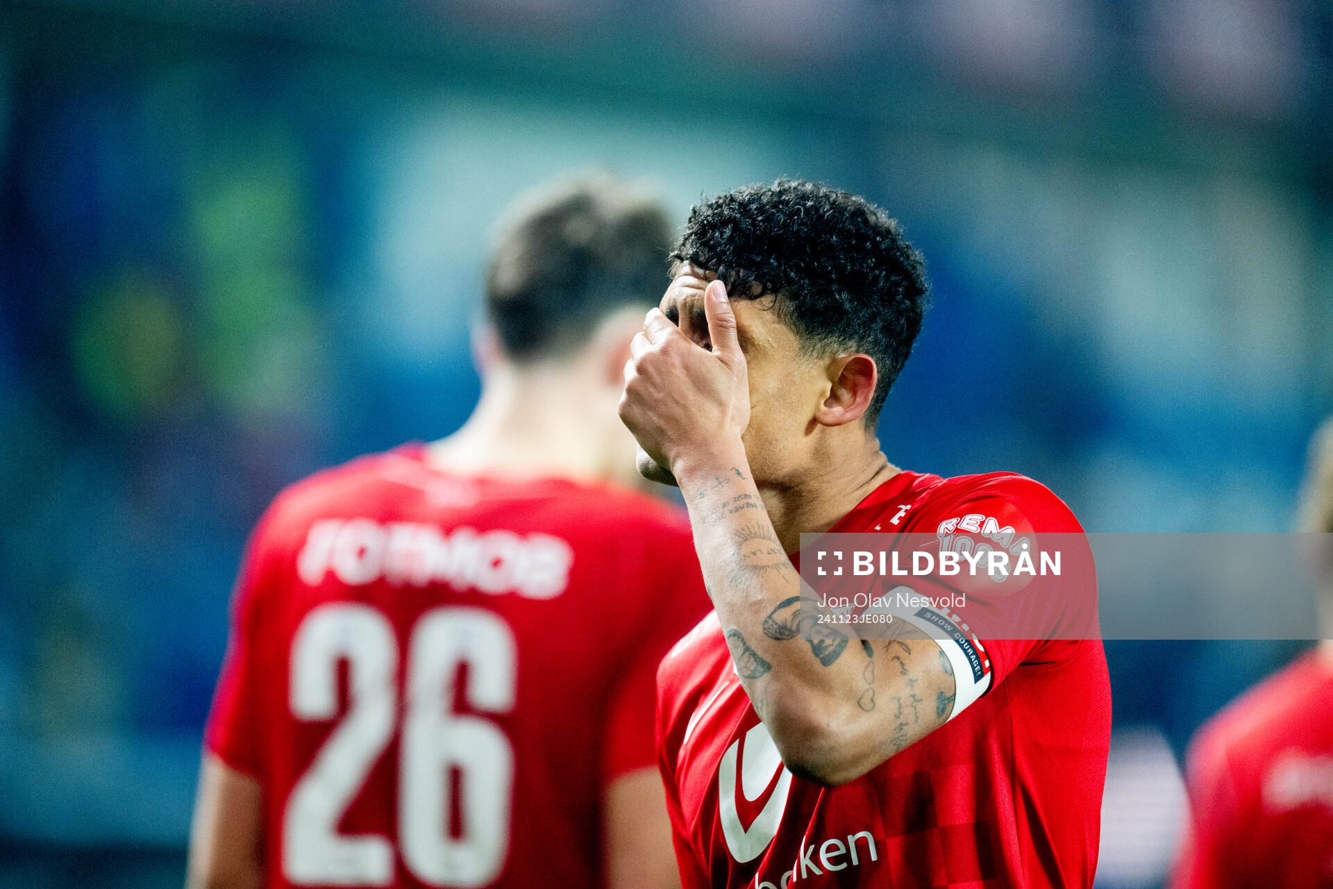 Japhet Sery Larsen of Brann looks dejected