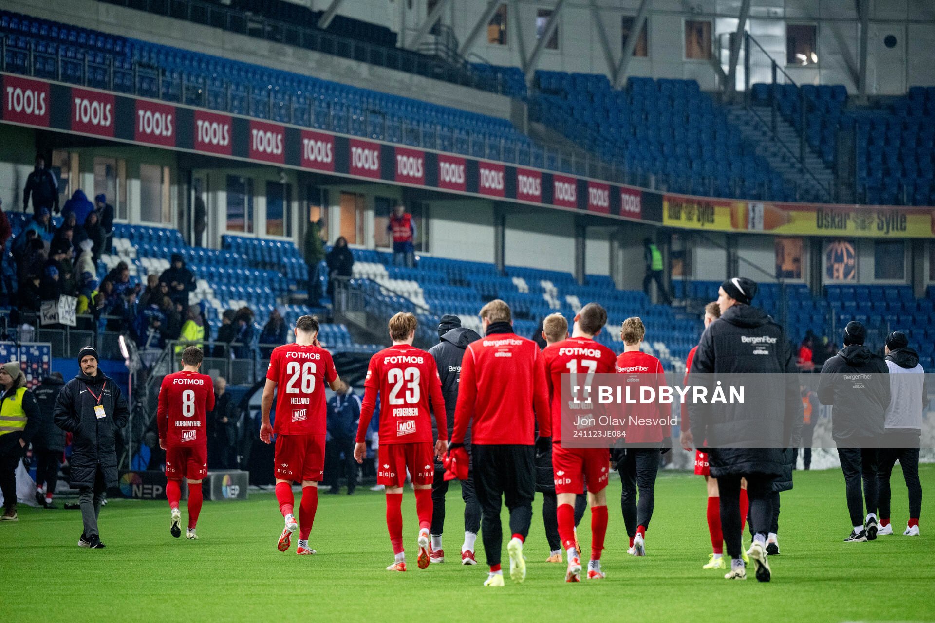 Players of Brann look dejected