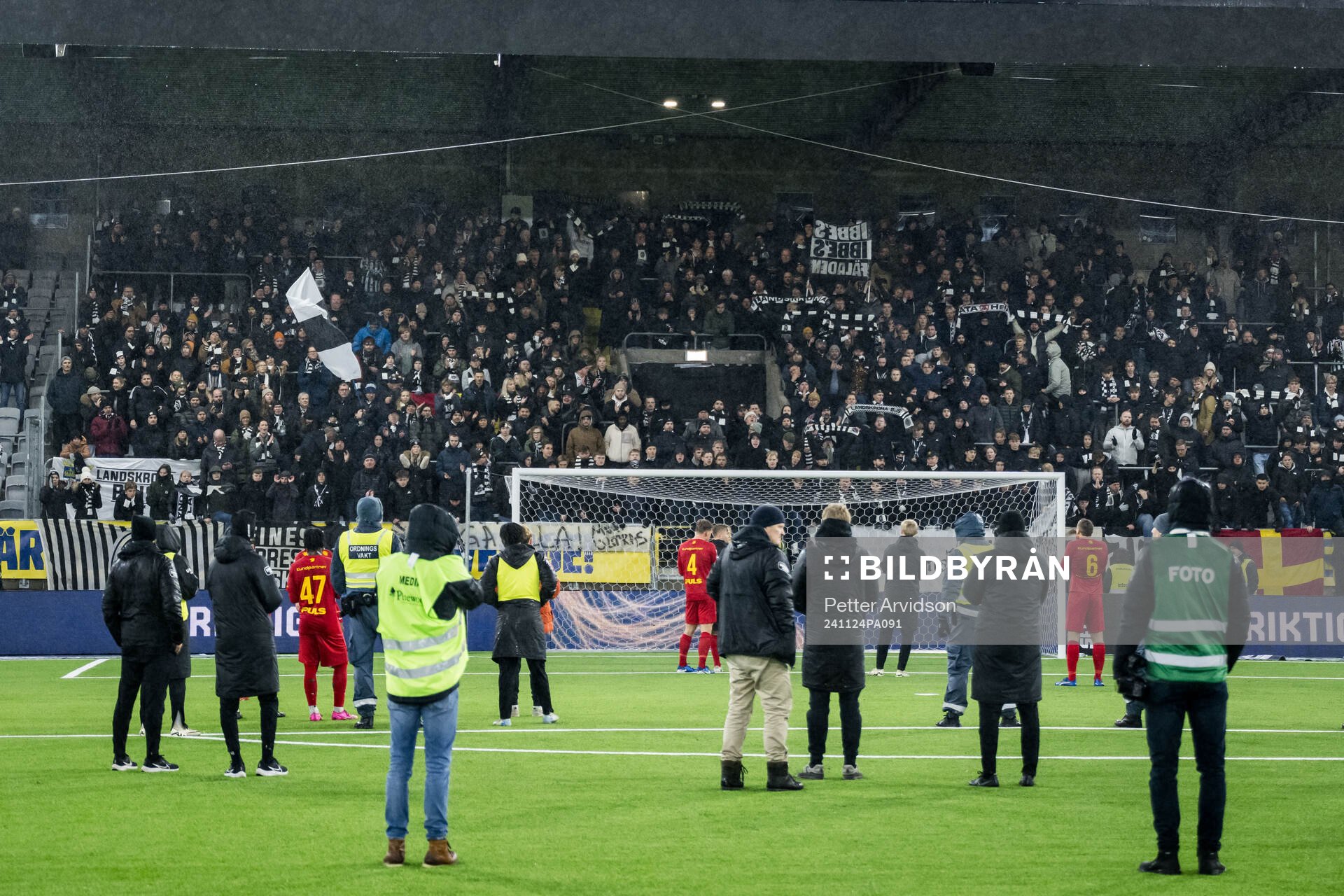 Landskronas spelare och supportrar