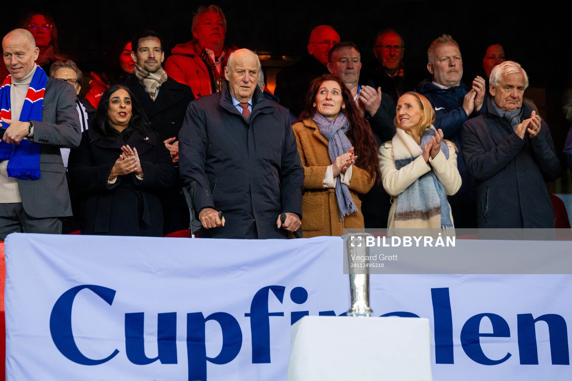 King Harald V of Norway and Lise Klaveness, president of