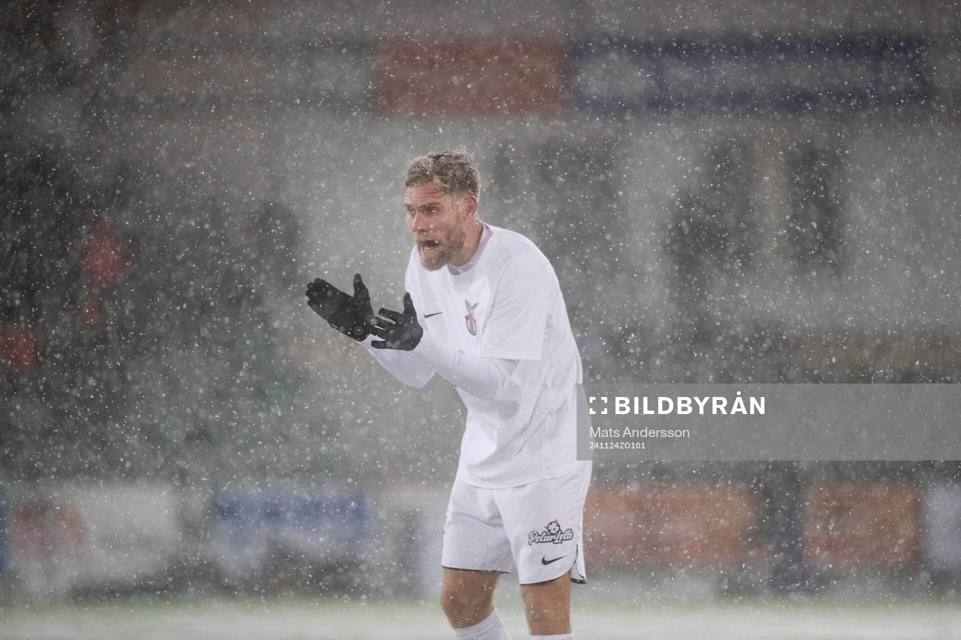 FC Stockholms David Fällman under i kvalet till Superettan mellan GIF Sundsvall och FC Stockholm den 24 november 2024 i Sundsvall.