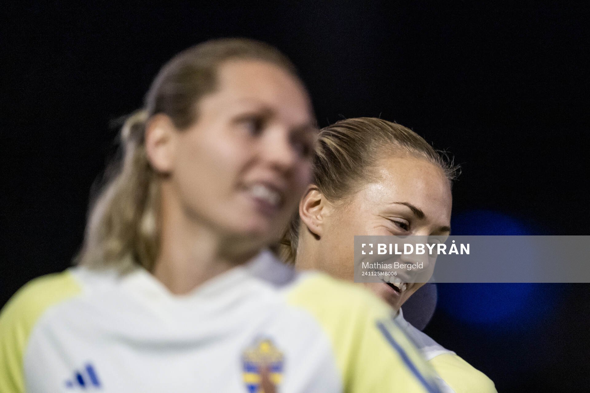 Goalkeeper Jennifer Falk and Magdalena Eriksson of the
