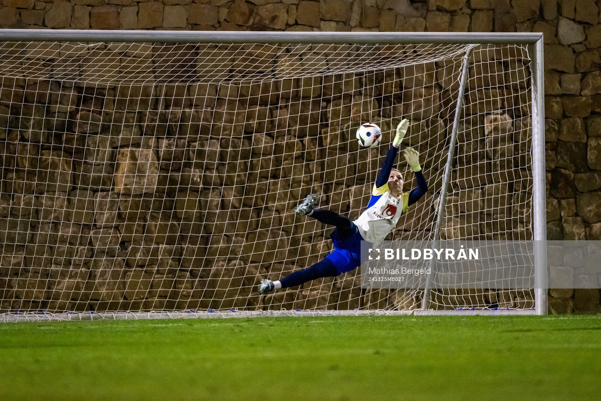 Goalkeeper Jennifer Falk of the Swedish women's national