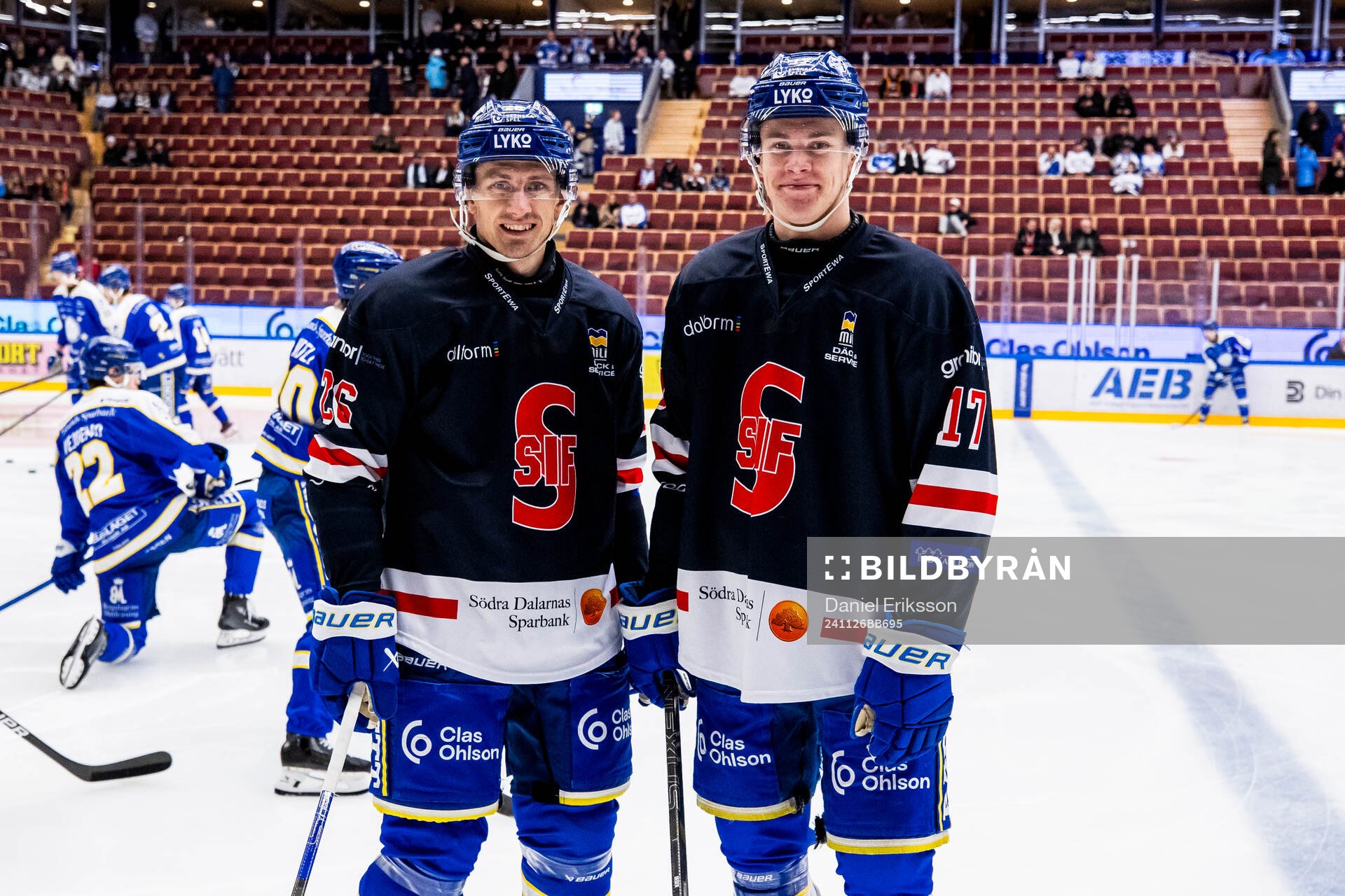 Leksands Patrik Norén och Dennis Altörn i Säter tröjor