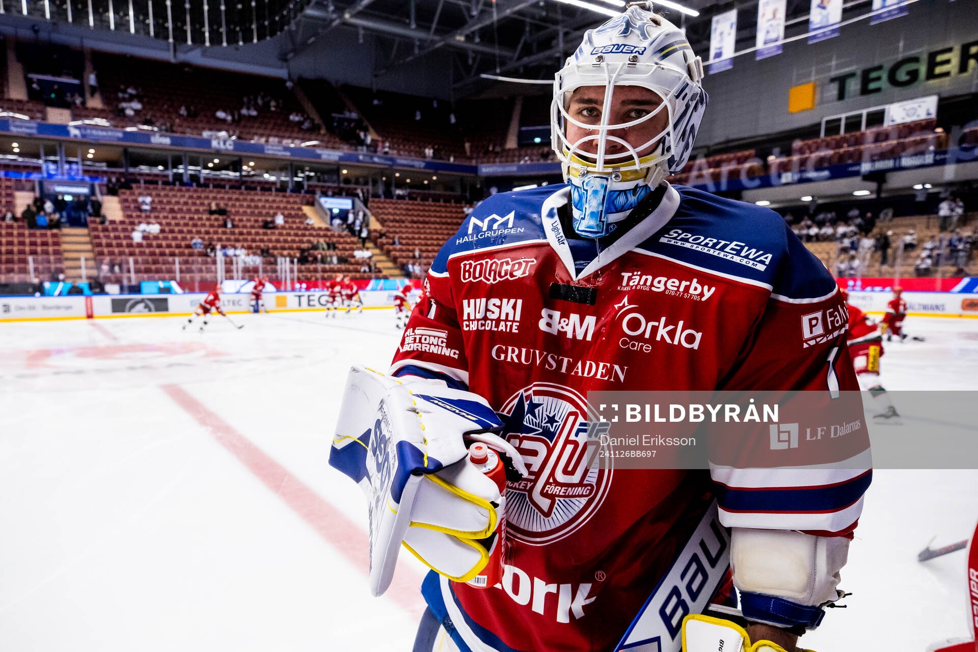 Leksands målvakt Marcus Gidlöf i Falu tröja