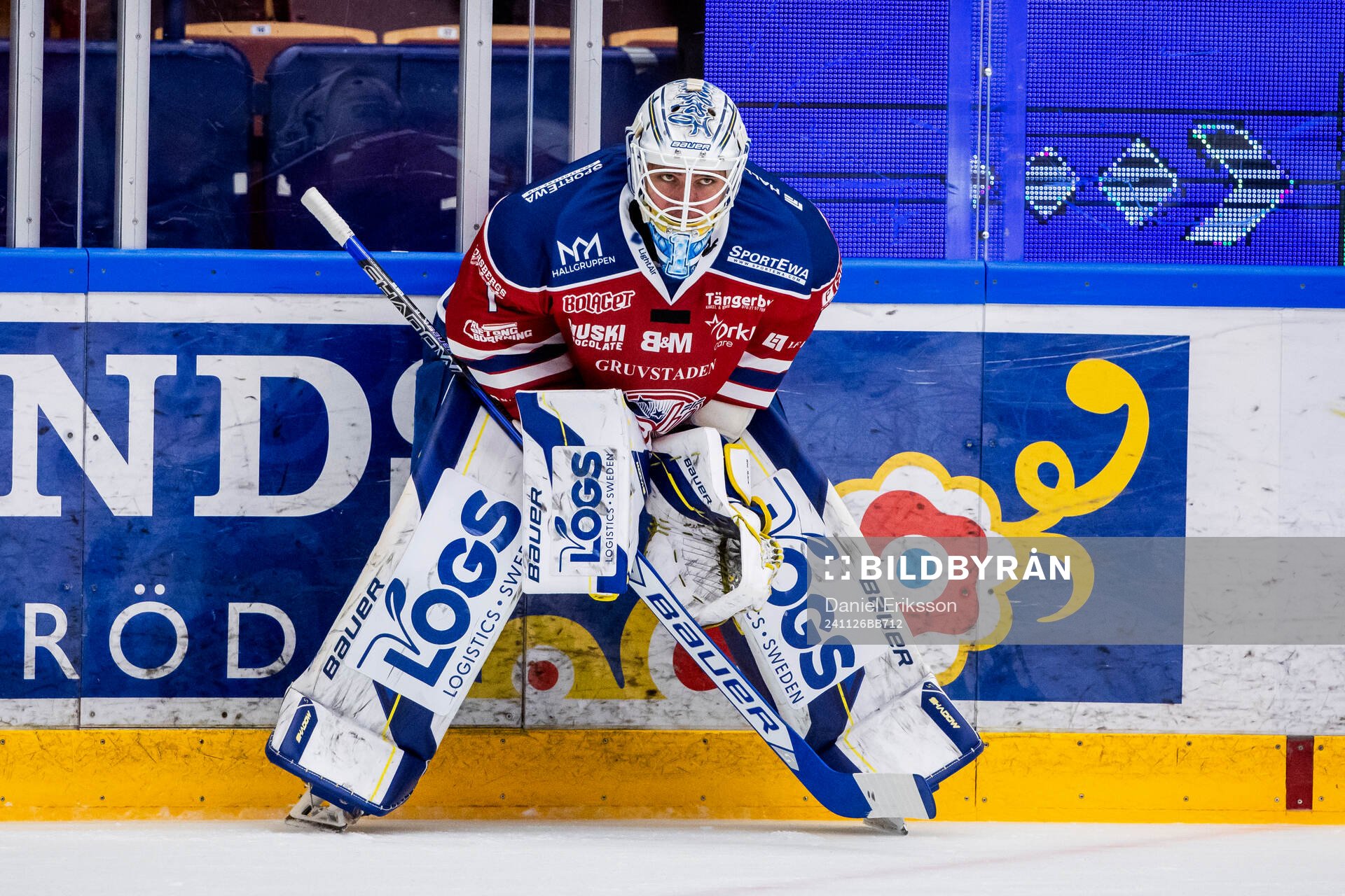 Leksands målvakt Marcus Gidlöf i Falu tröja
