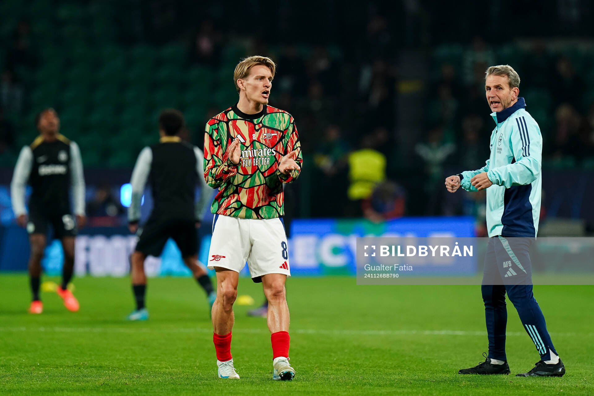 Martin Ødegaard of Arsenal ahead of the Champions League football match between Sporting Lisbon and Arsenal on November 26, 2024 in Lissabon.