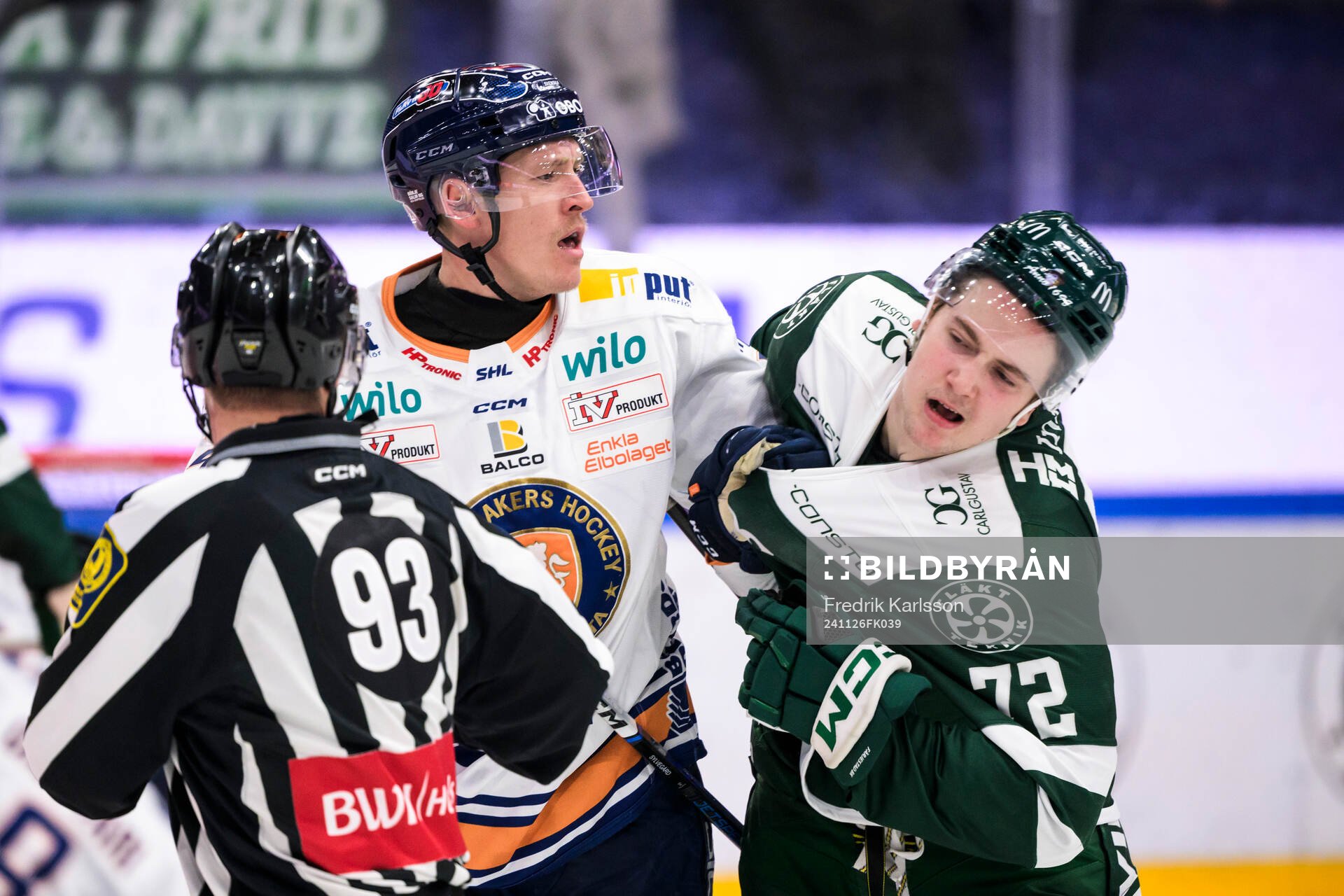 Växjös Emil Sylvegård och Färjestads Stian Solberg