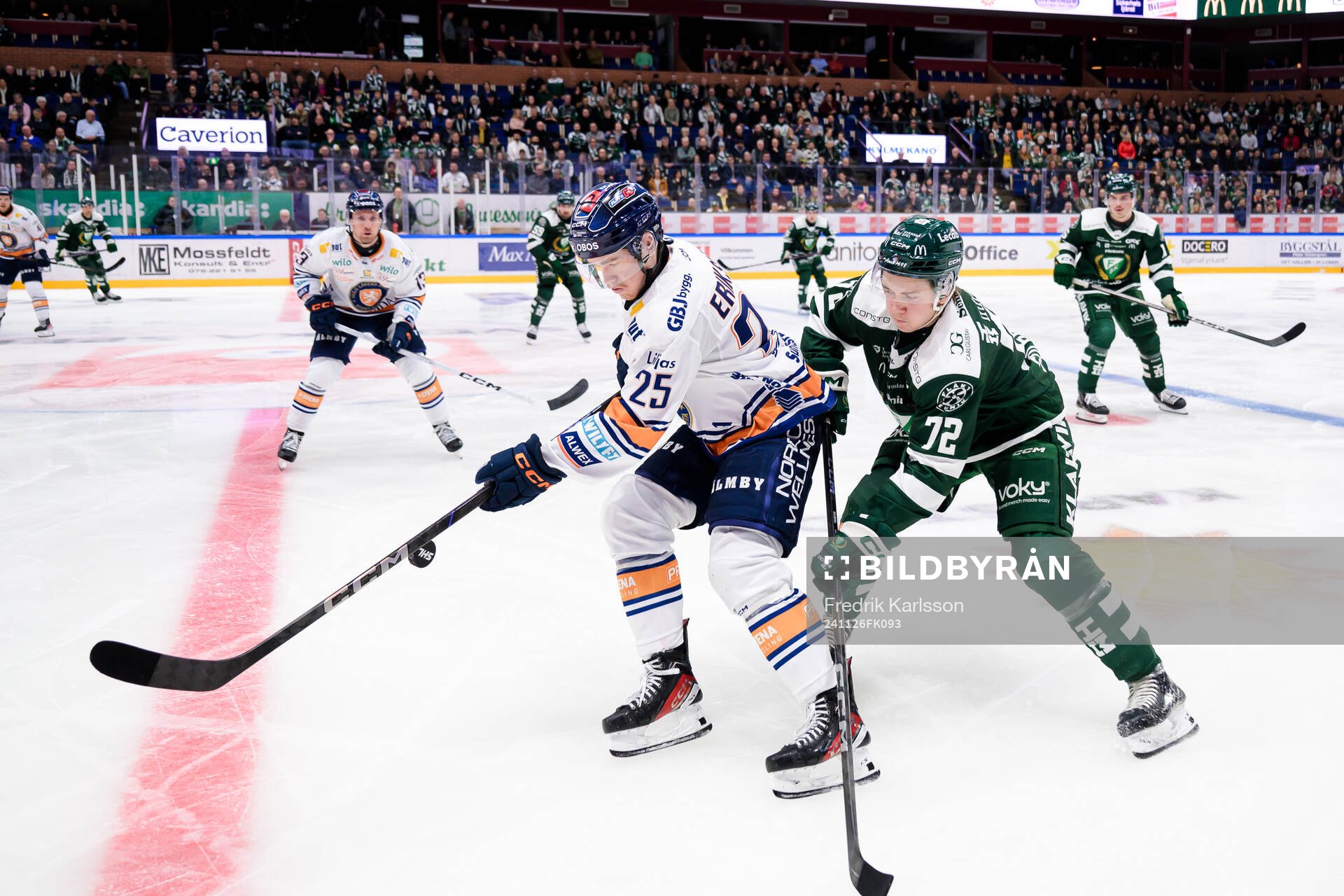 Växjös Filip Eriksson och Färjestads Stian Solberg