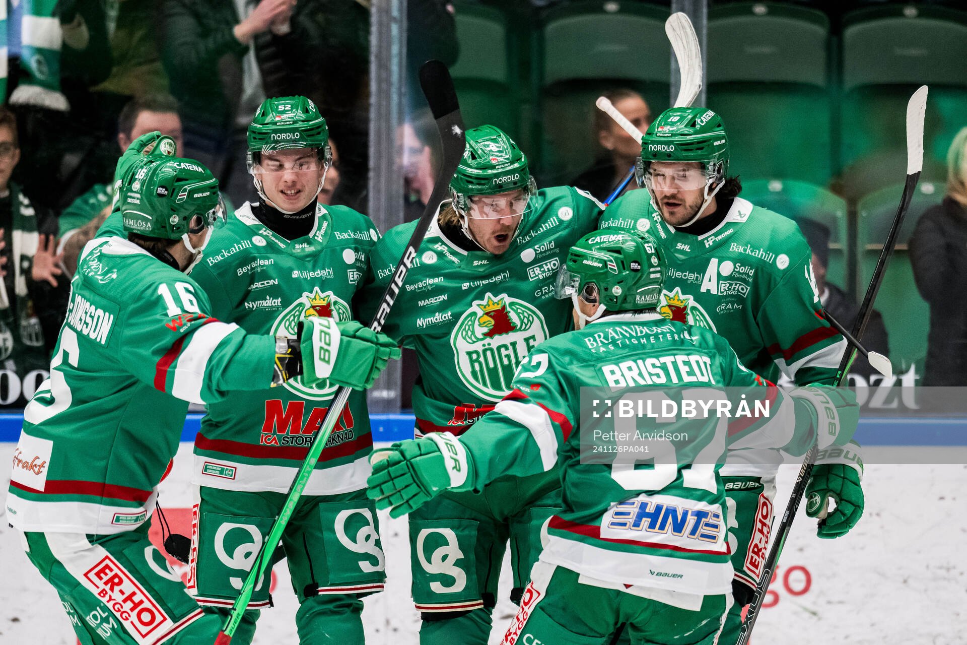 Rögles Linus Sandin, Dennis Everberg och Leon Bristedt