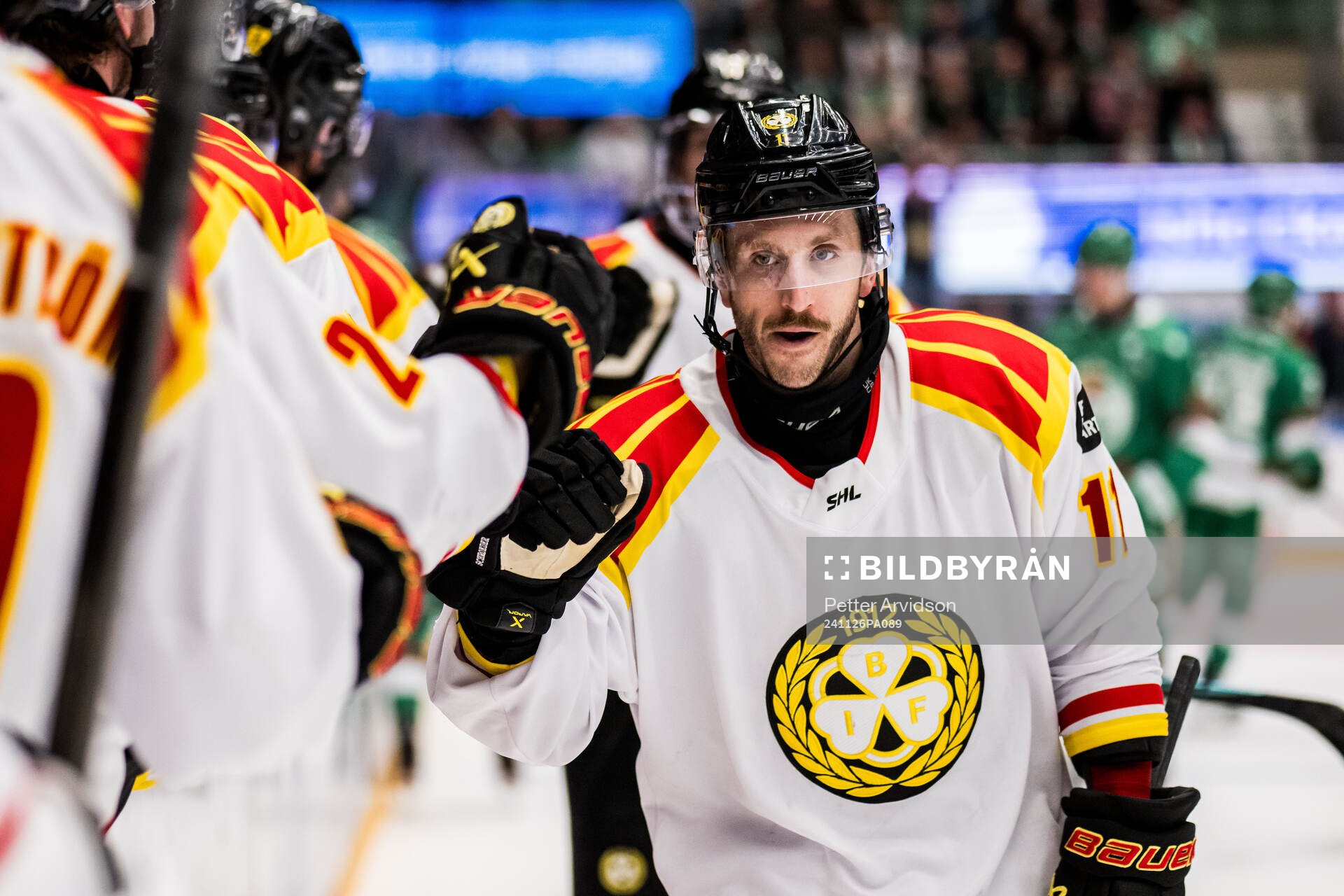 Brynäs Jordan Schroeder jublar