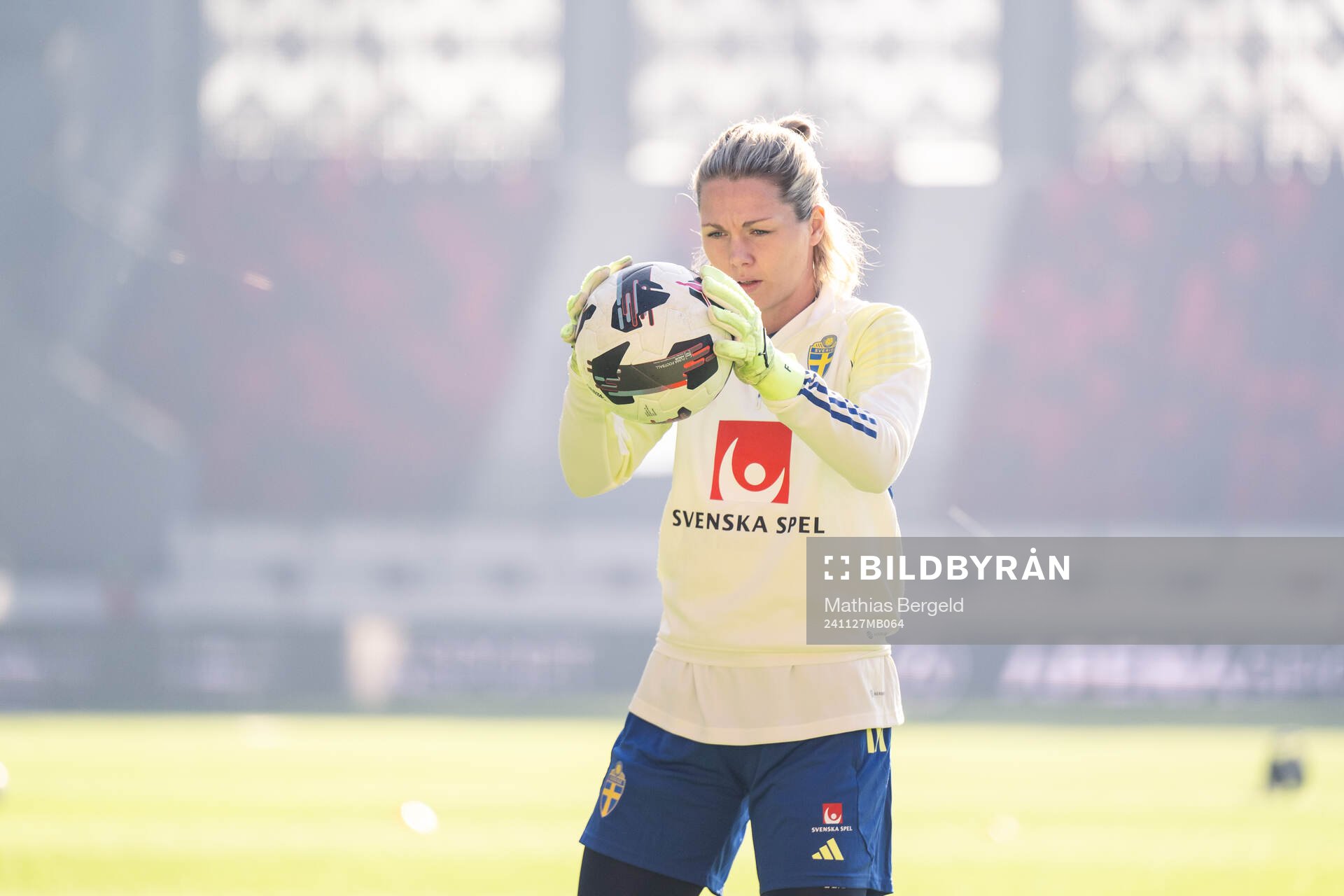Goalkeeper Jennifer Falk of the Swedish women's national