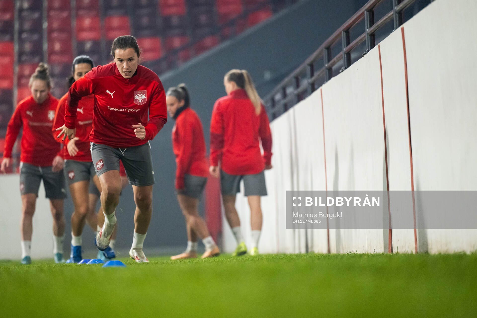 Dina Blagojevic of the Serbian women's national football team during a training session on November 27, 2024 in Leskovac. 