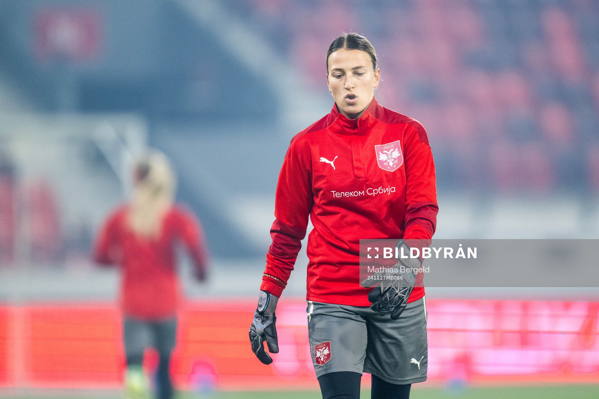 Goalkeeper Milica Kostic of the Serbian women's national