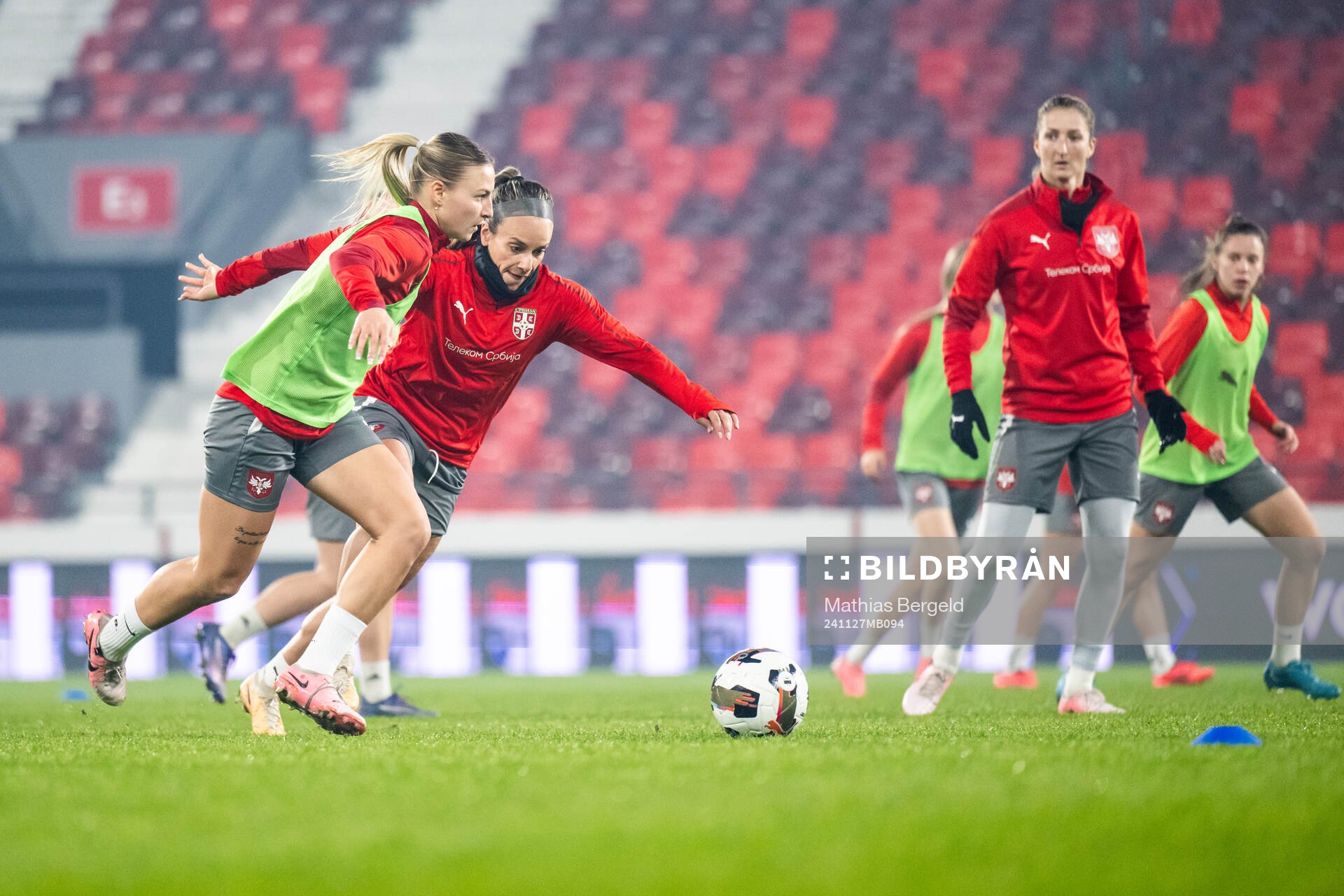 Tyla Jay Vlanjic of the Serbian women's national football team during a training session on November 27, 2024 in Leskovac. 